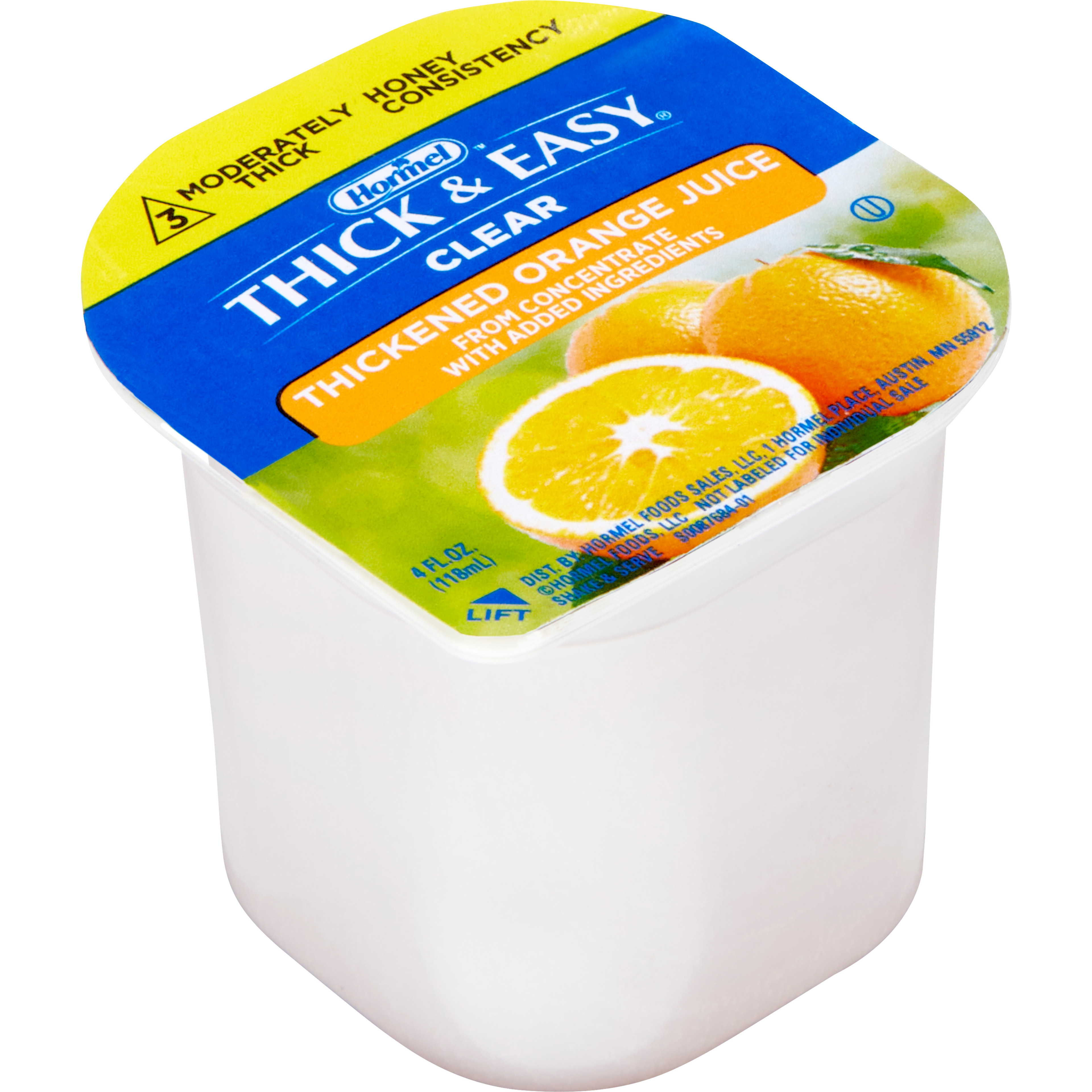 Hormel Thick & Easy Clear Thickened Beverage, Honey Consistency, Moderately Thick, Orange Juice