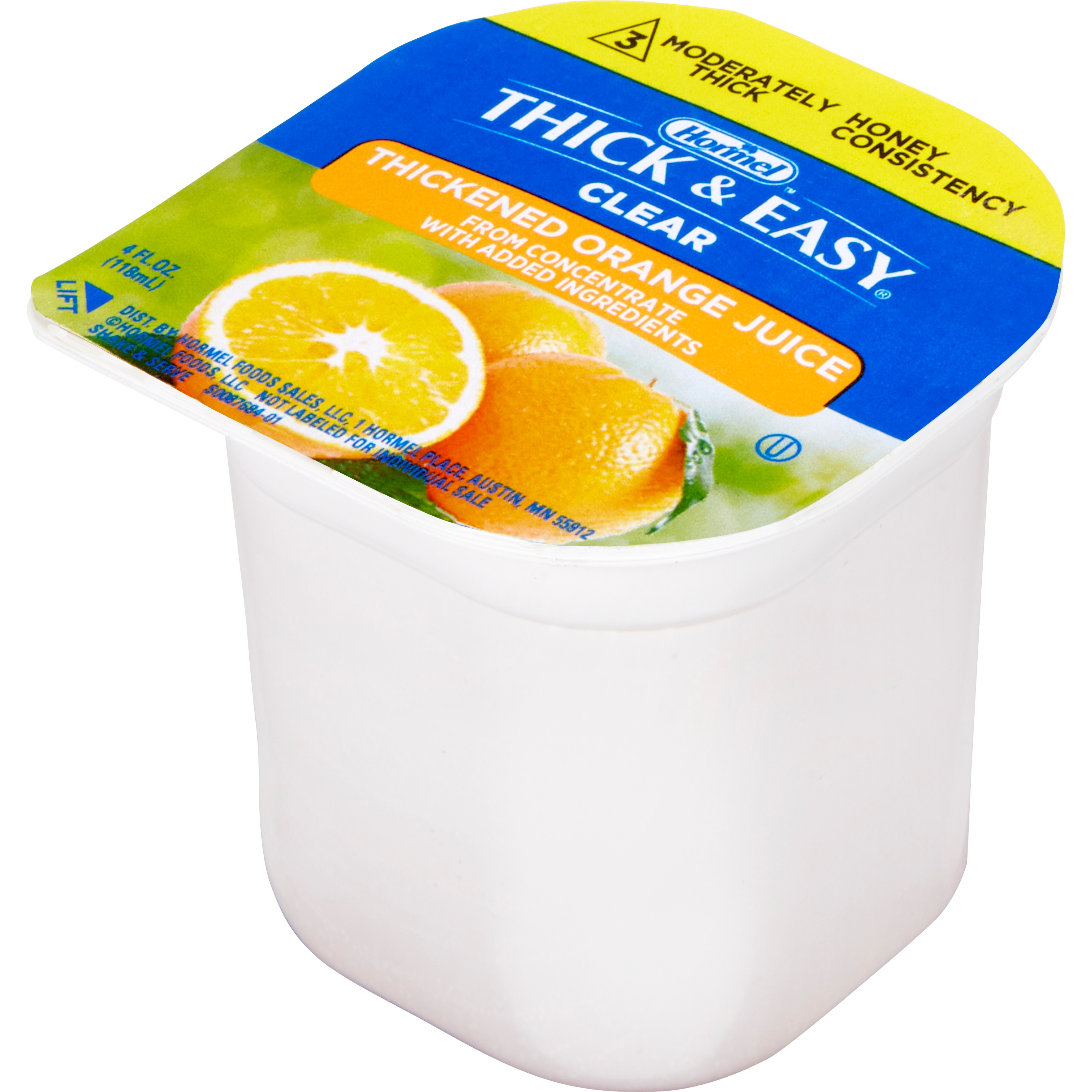 Hormel Thick & Easy Clear Thickened Beverage, Honey Consistency, Moderately Thick, Orange Juice