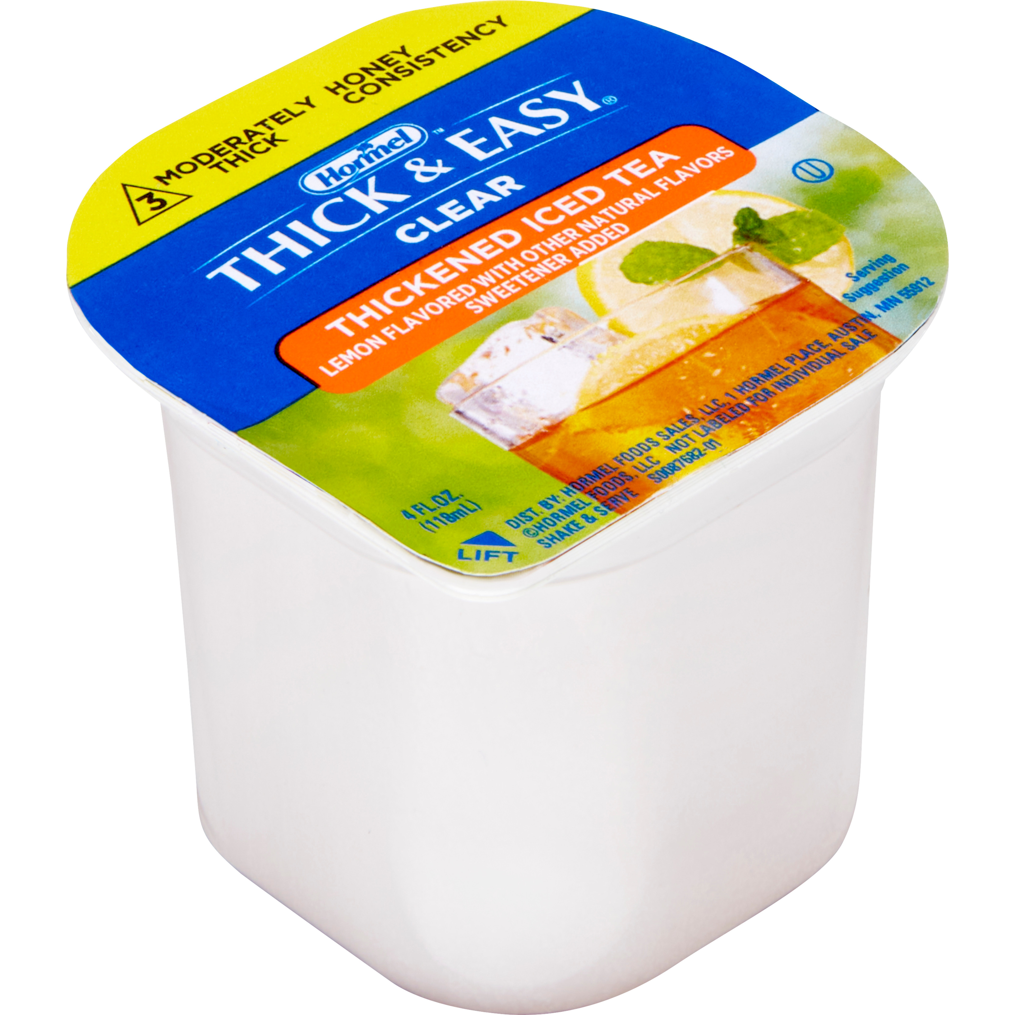 Hormel Thick & Easy Clear Thickened Beverage, Honey Consistency, Moderately Thick, Iced Tea