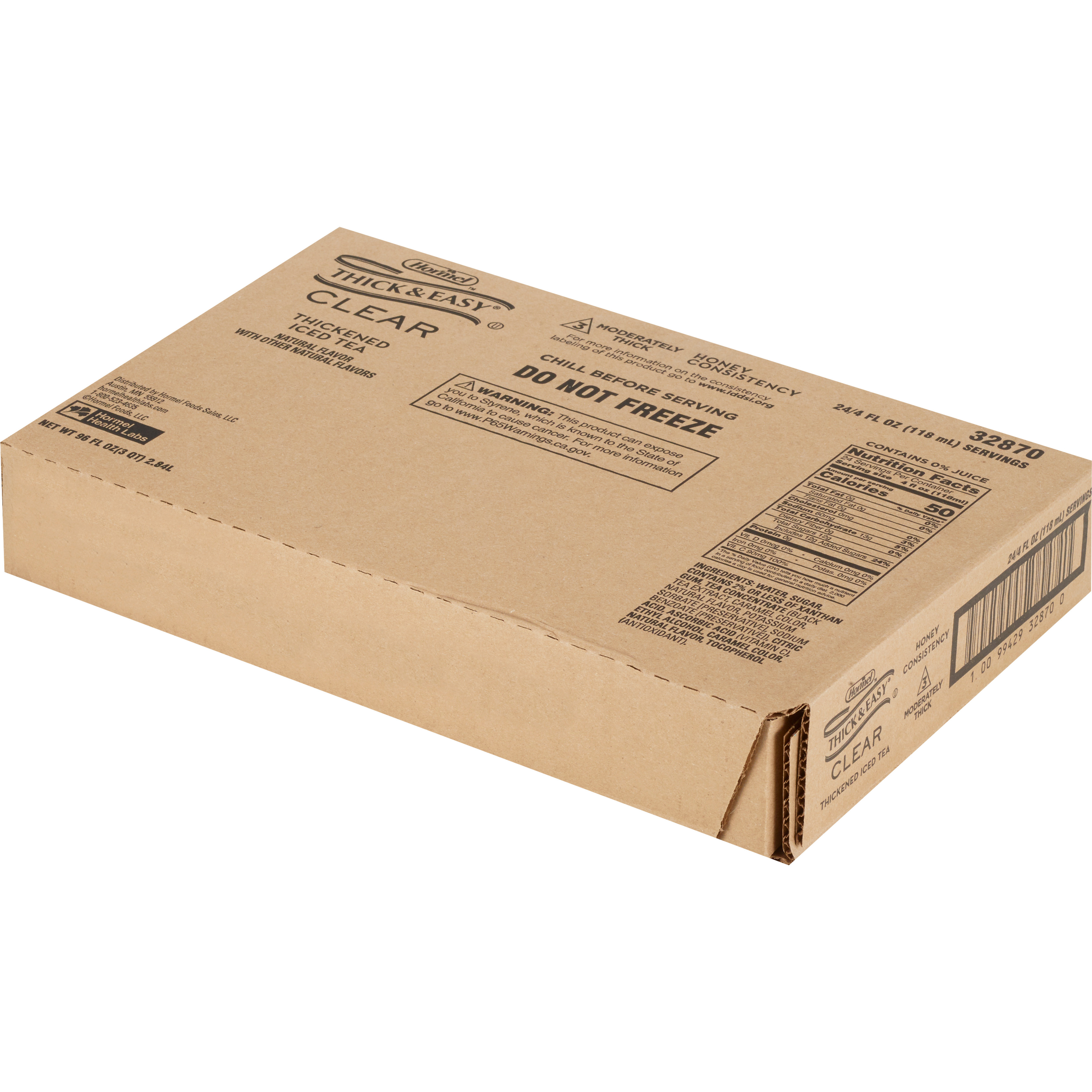 Hormel Thick & Easy Clear Thickened Beverage, Honey Consistency, Moderately Thick, Iced Tea