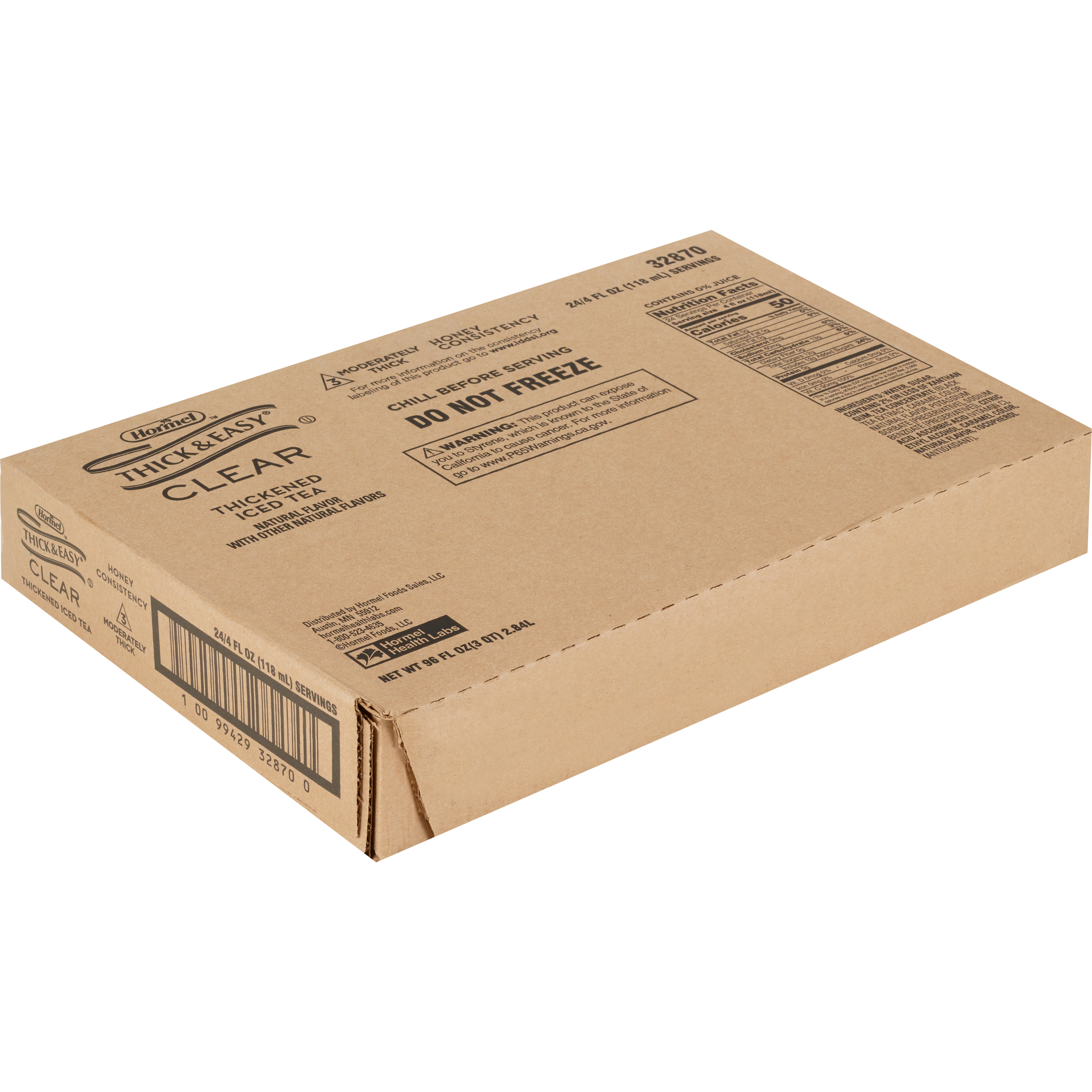 Hormel Thick & Easy Clear Thickened Beverage, Honey Consistency, Moderately Thick, Iced Tea