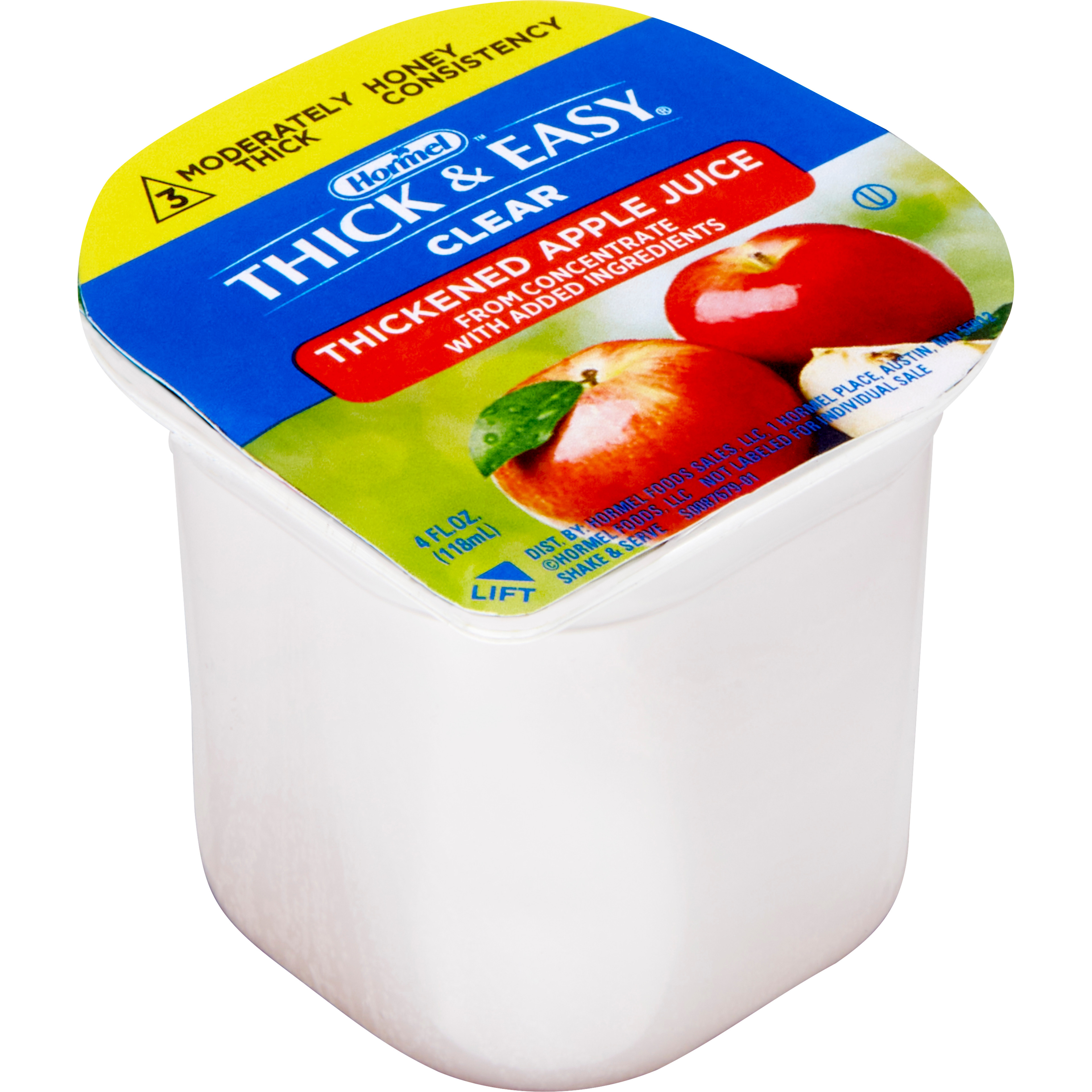 Hormel Thick & Easy Clear Thickened Beverage, Honey Consistency, Moderately Thick, Apple Juice