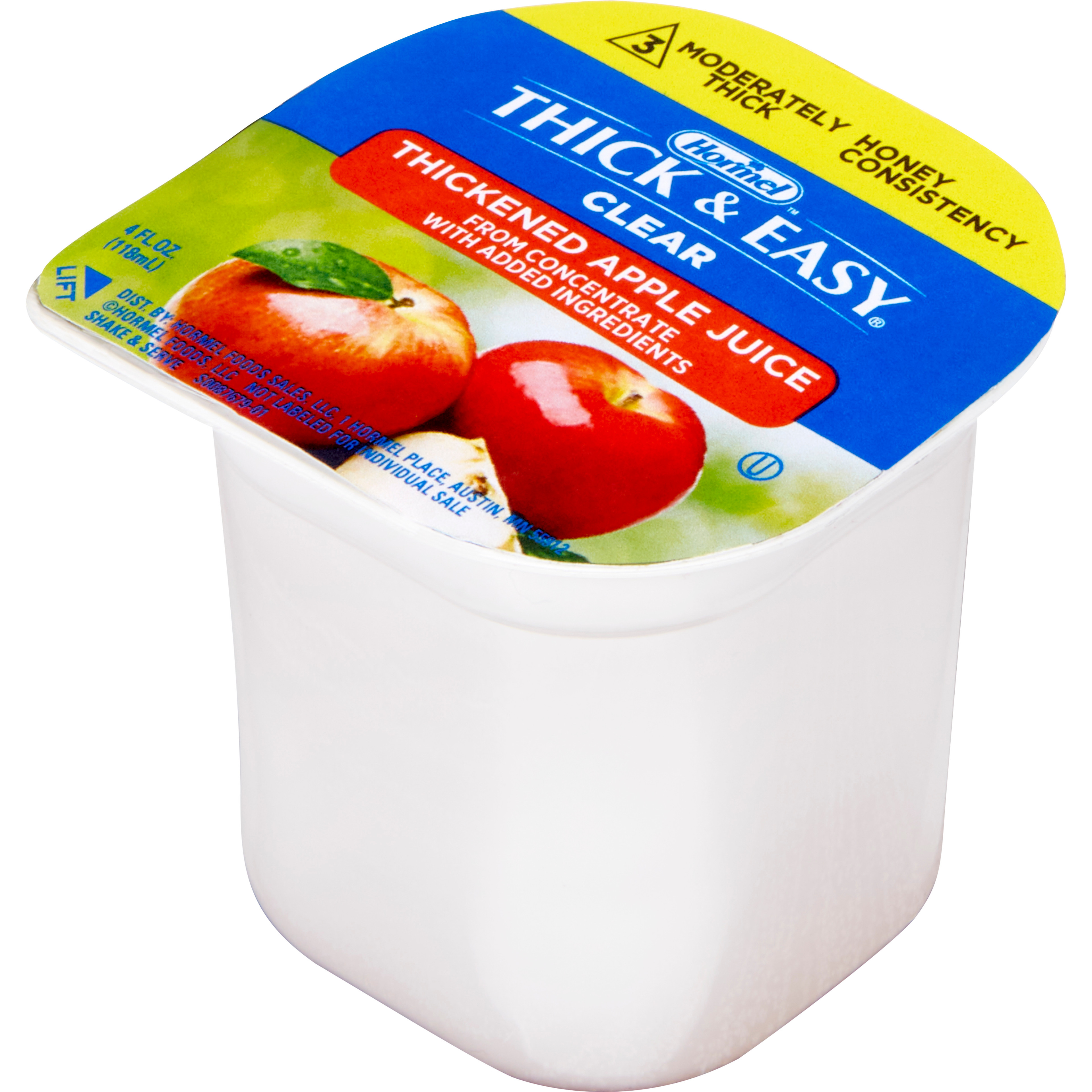 Hormel Thick & Easy Clear Thickened Beverage, Honey Consistency, Moderately Thick, Apple Juice