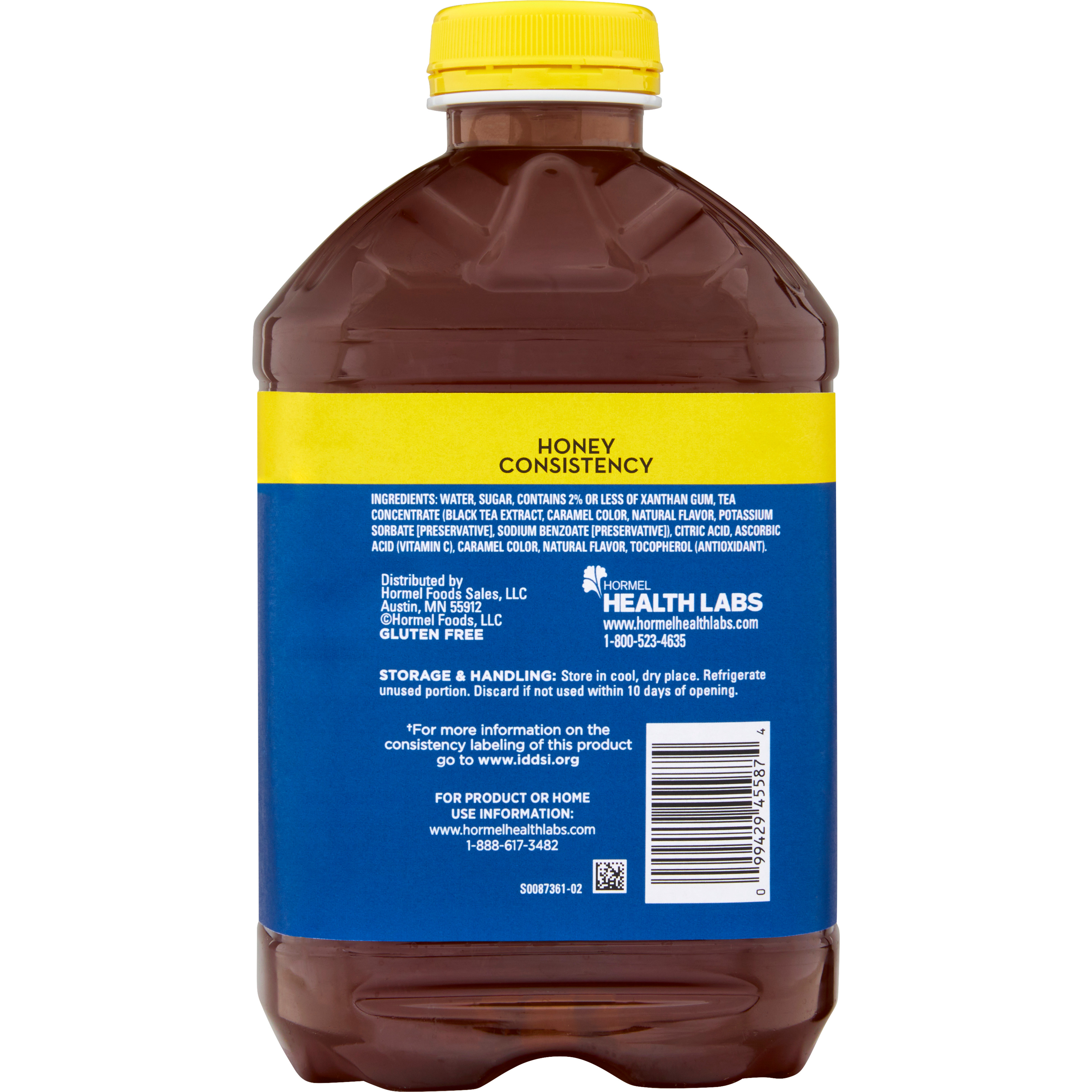 Hormel Thick & Easy Clear Thickened Beverage, Honey Consistency, Moderately Thick, Iced Tea, 46 oz.