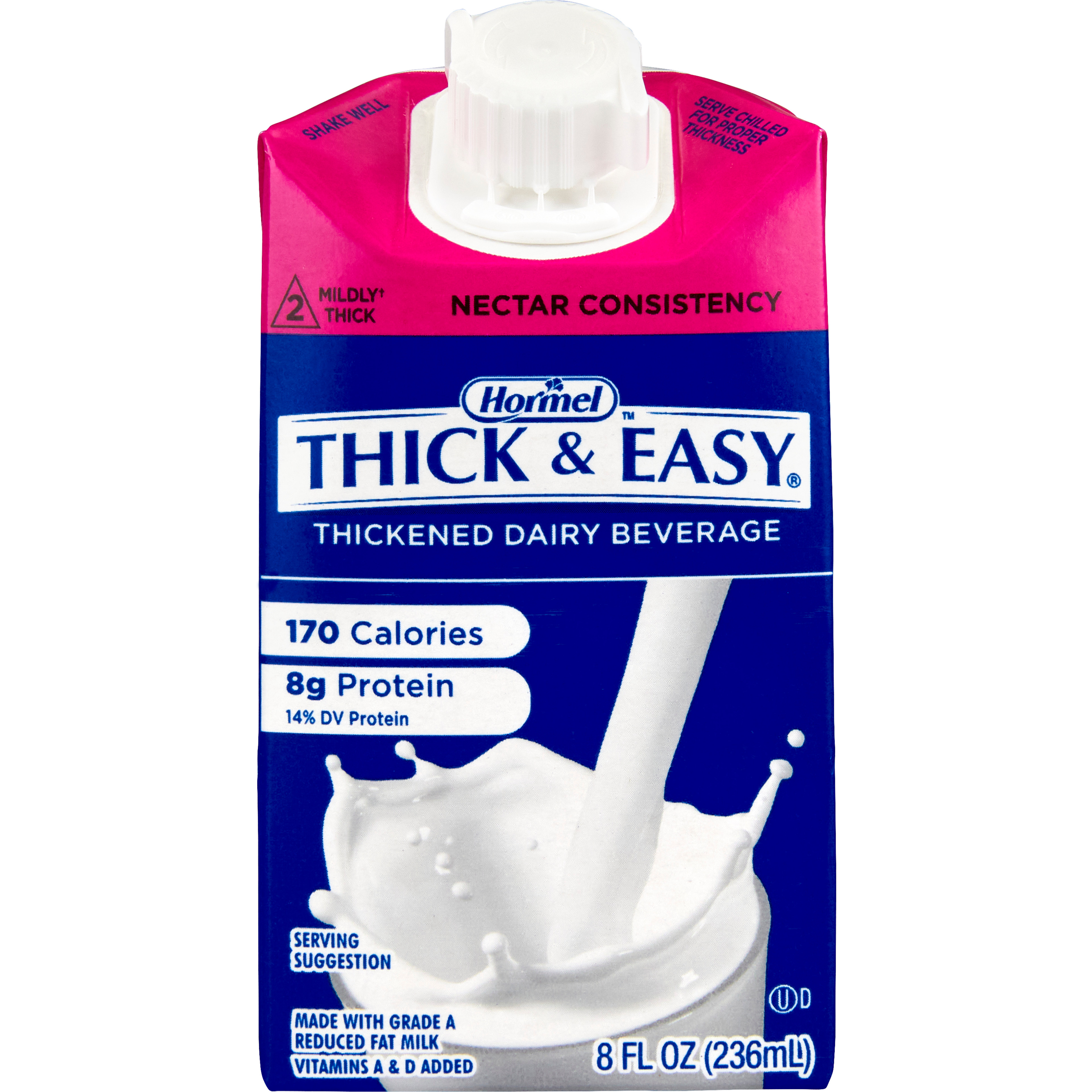 Hormel Thick & Easy Thickened Dairy Beverage, Nectar Consistency, Mildly Thick