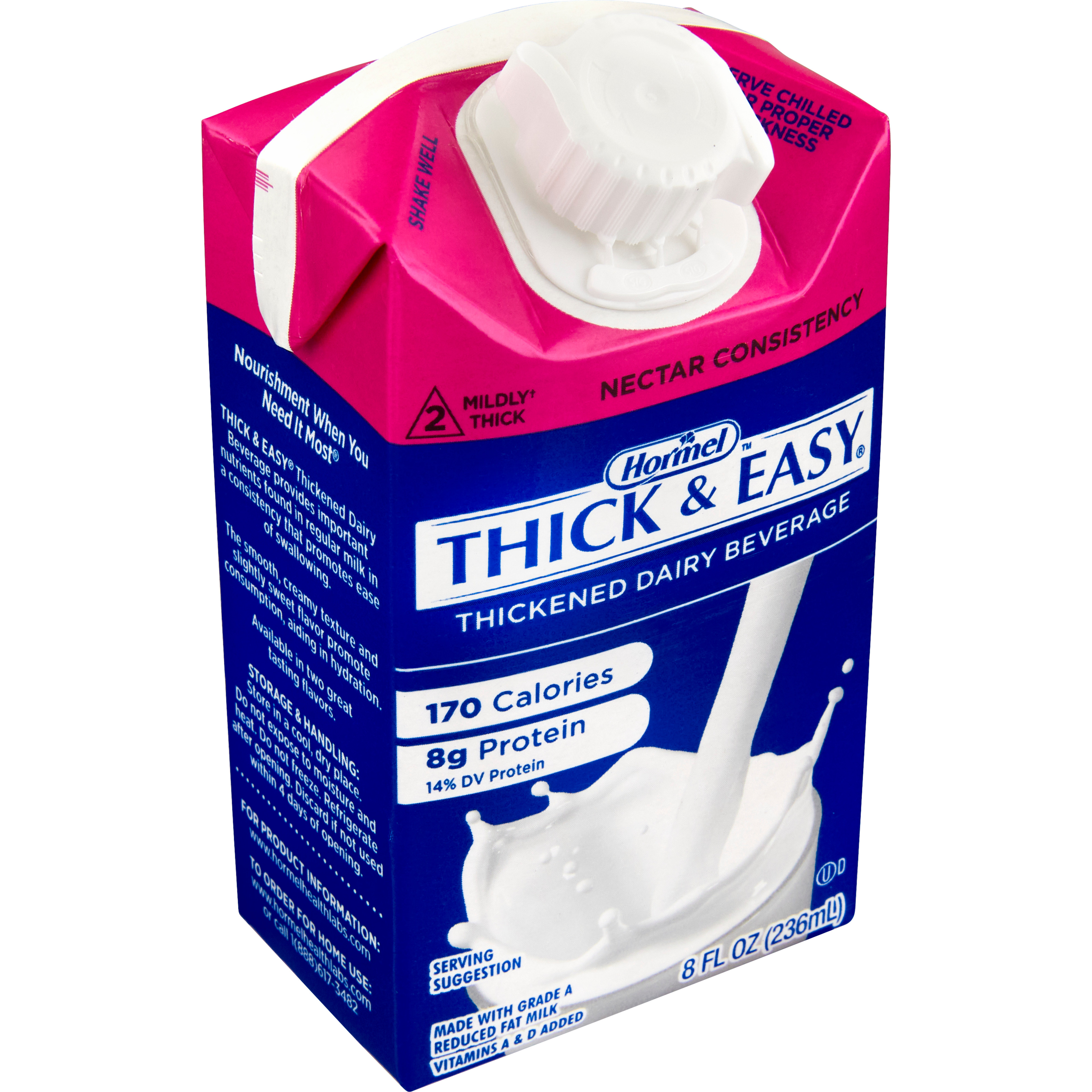 Hormel Thick & Easy Thickened Dairy Beverage, Nectar Consistency, Mildly Thick