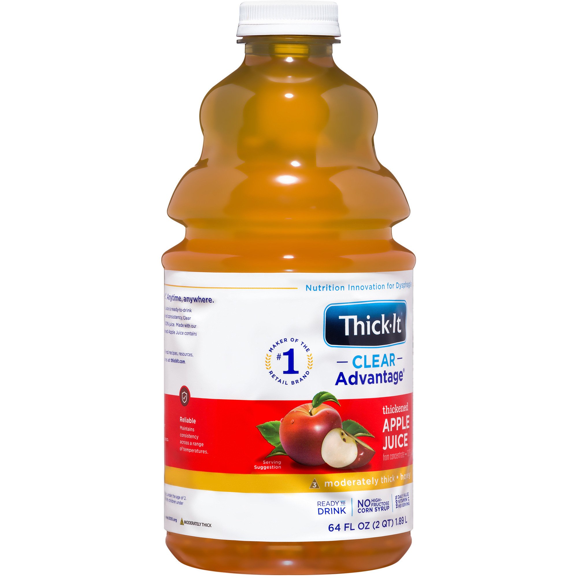 Thick-It Clear Advantage Thickened Apple Juice, Honey Consistency, 64 oz.
