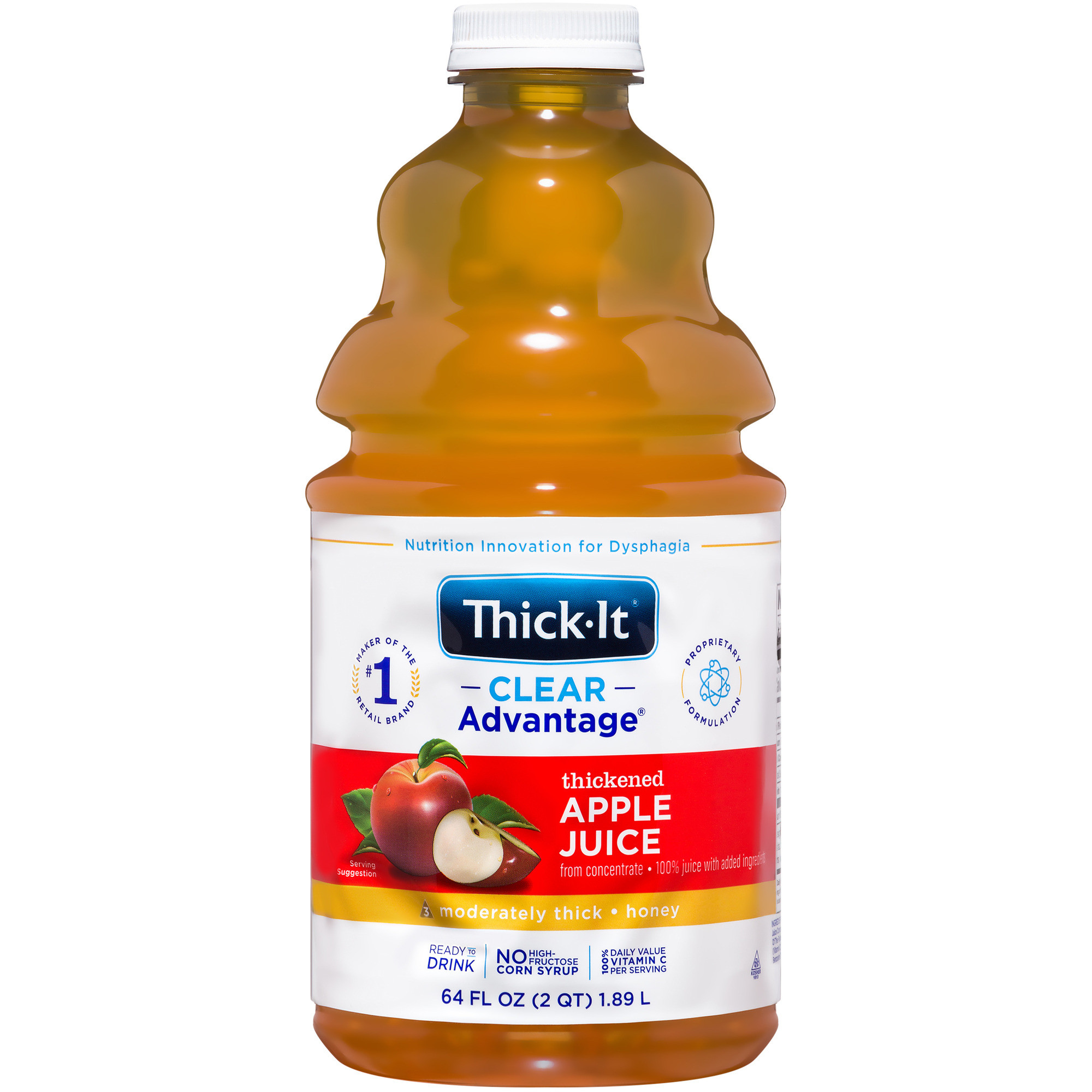 Thick-It Clear Advantage Thickened Apple Juice, Honey Consistency, 64 oz.