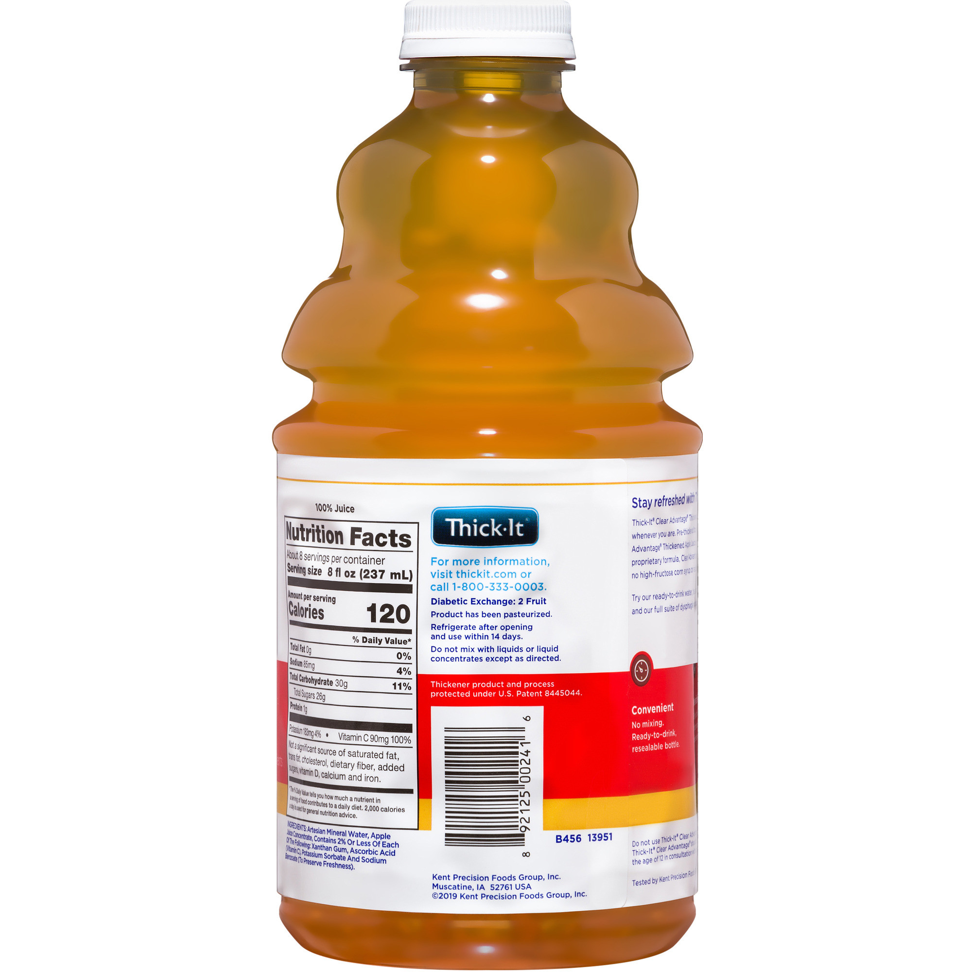 Thick-It Clear Advantage Thickened Apple Juice, Honey Consistency, 64 oz.