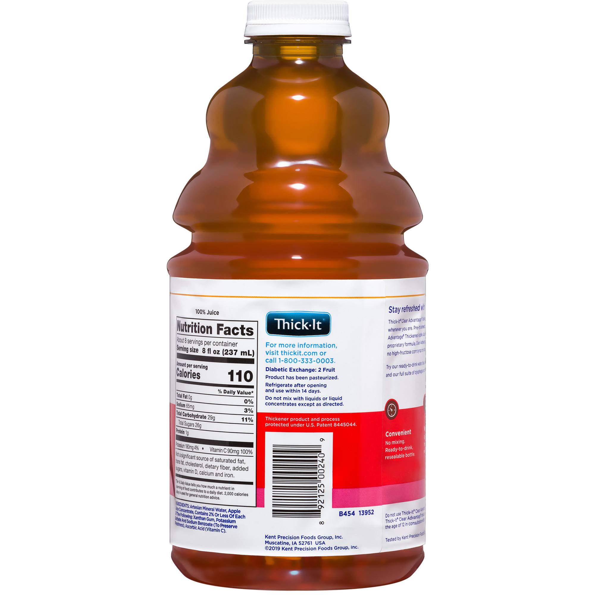 Thick-It Clear Advantage Thickened Apple Juice, Nectar Consistency, 64 oz.