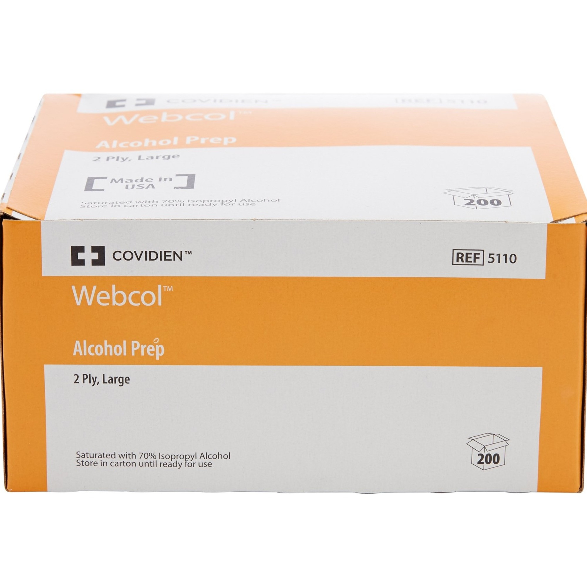 Webcol Alcohol Prep Pad , 5110, Carton of 200