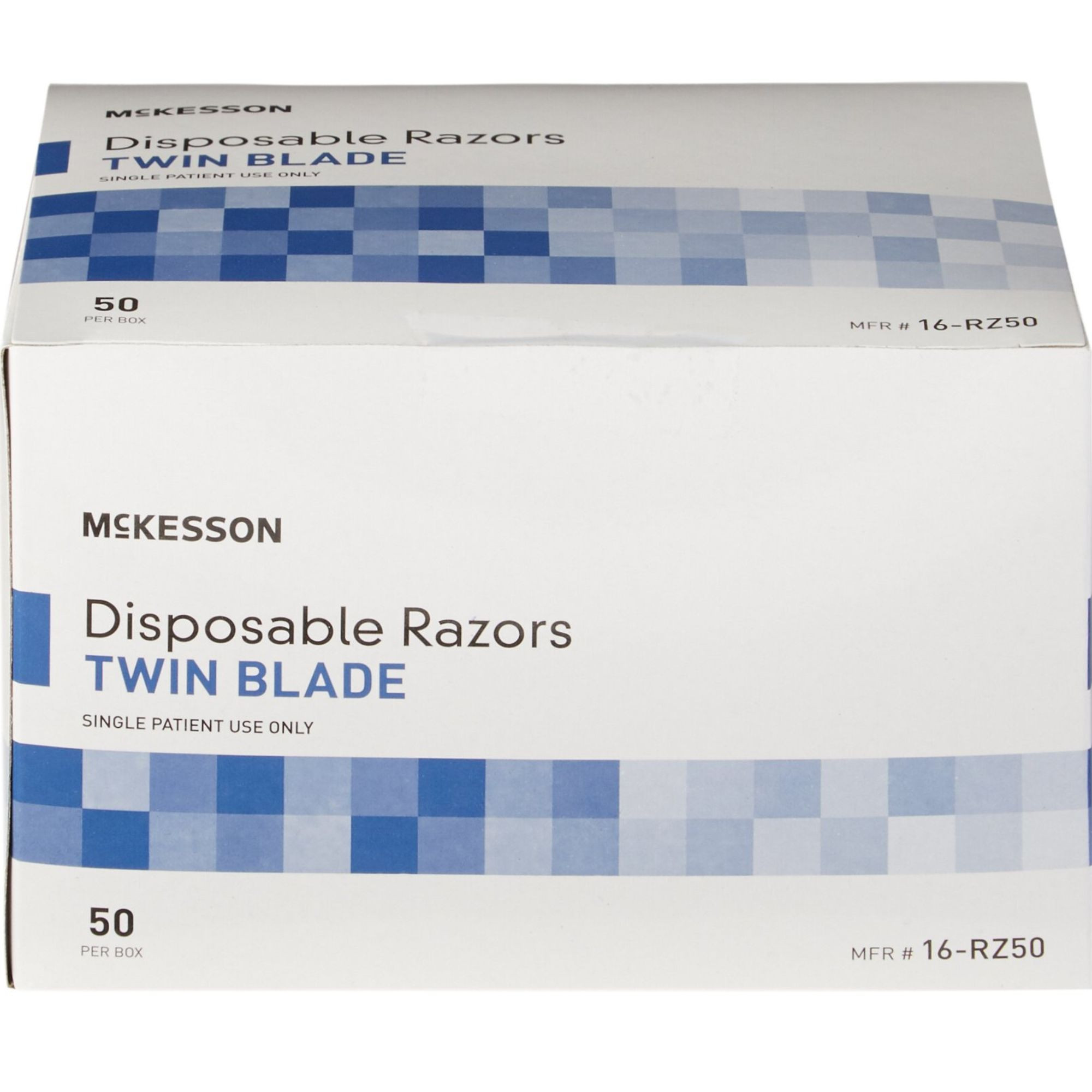 McKesson Disposable Razors, Twin Blade, 16-RZ50, Box of 50