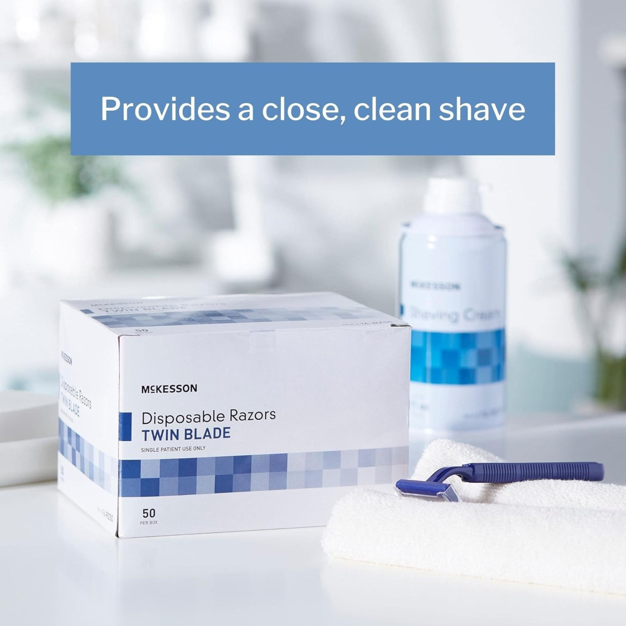 McKesson Disposable Razors, Twin Blade, 16-RZ50, Box of 50