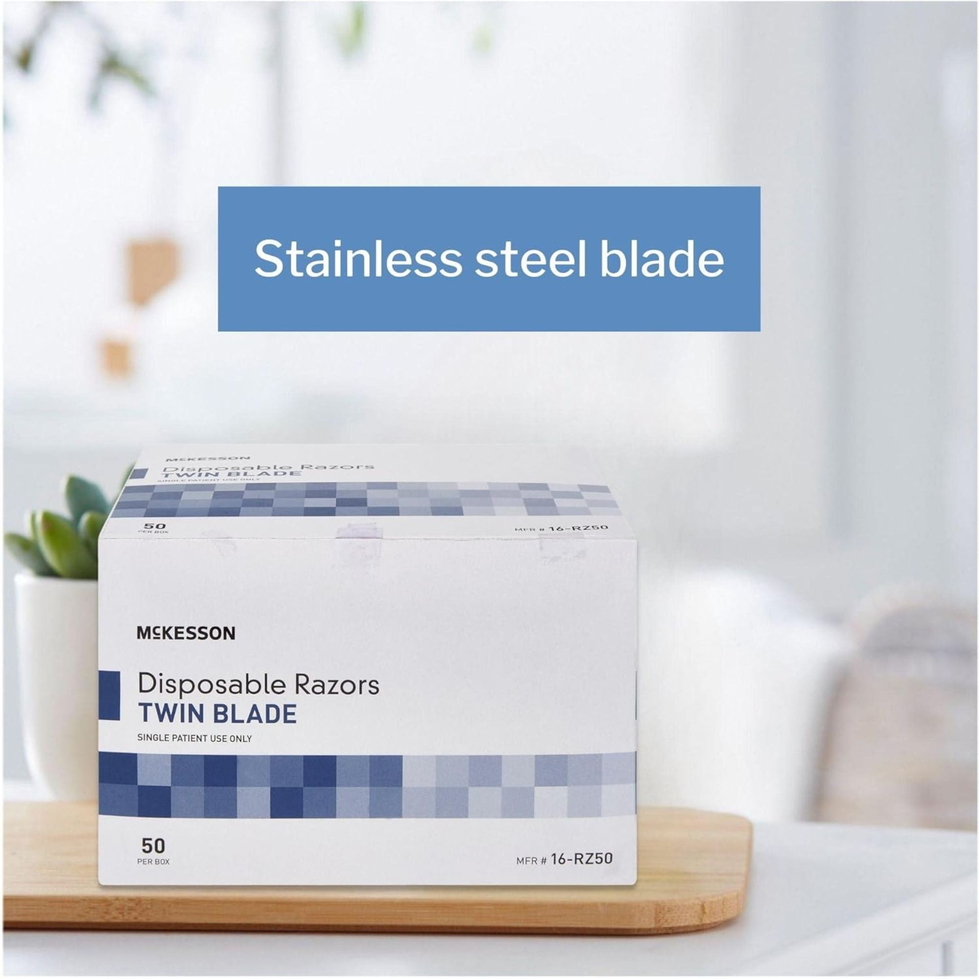 McKesson Disposable Razors, Twin Blade, 16-RZ50, Box of 50