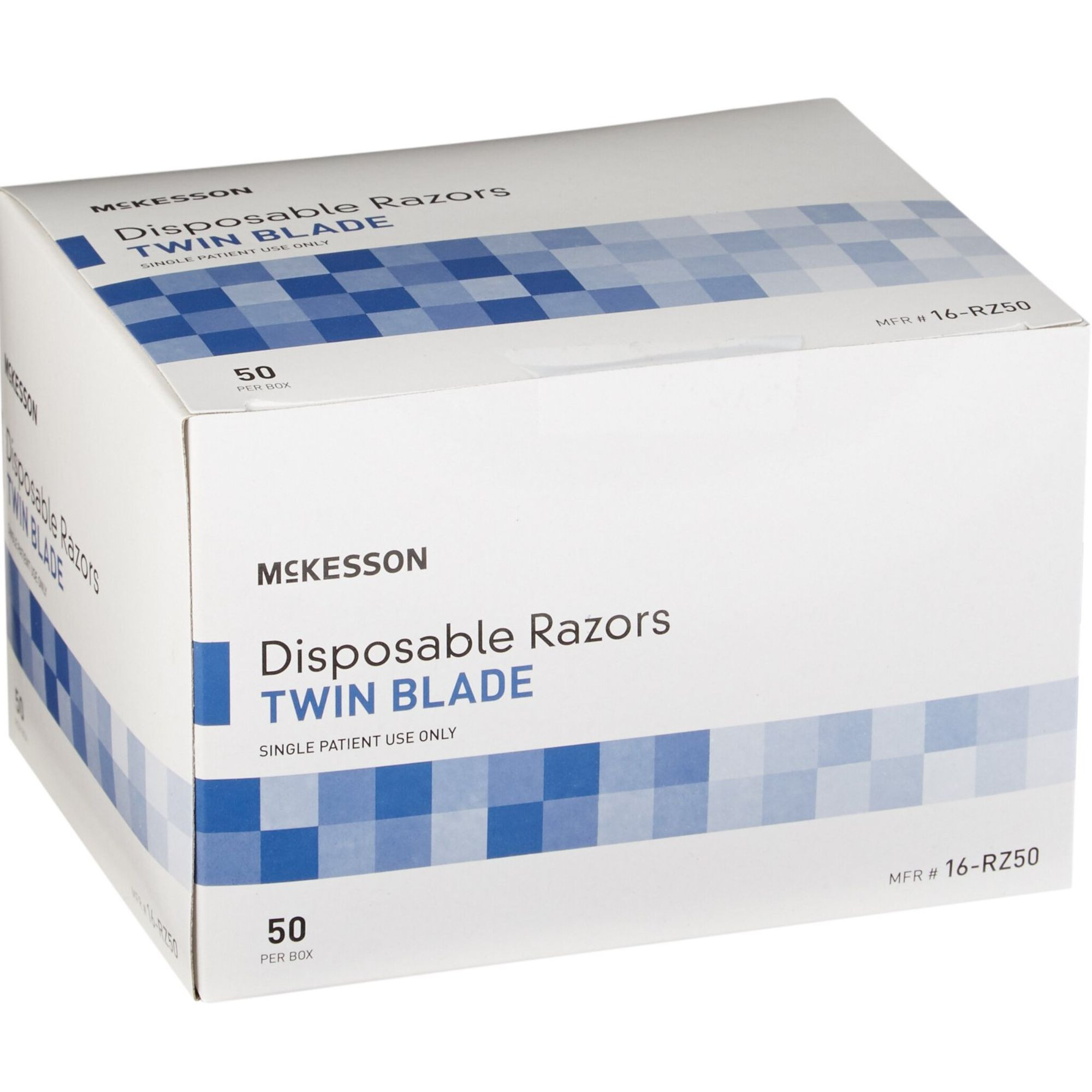 McKesson Disposable Razors, Twin Blade, 16-RZ50, Box of 50