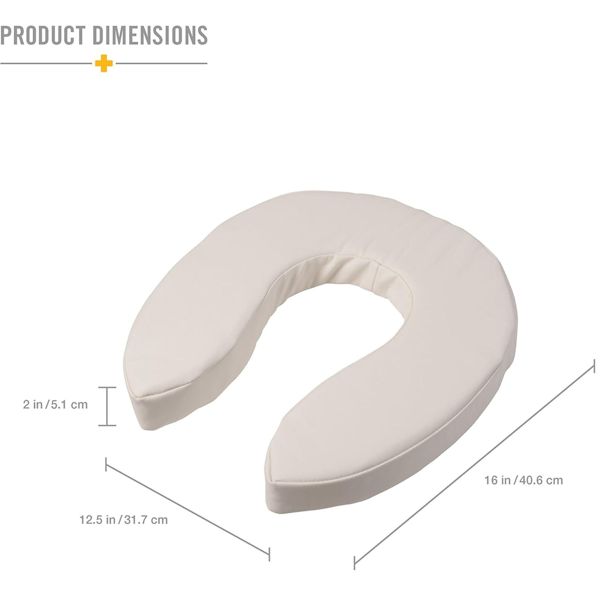 DMI Toilet Seat Cushion 4" Height ,White, 520-1247-1900, 1 Each