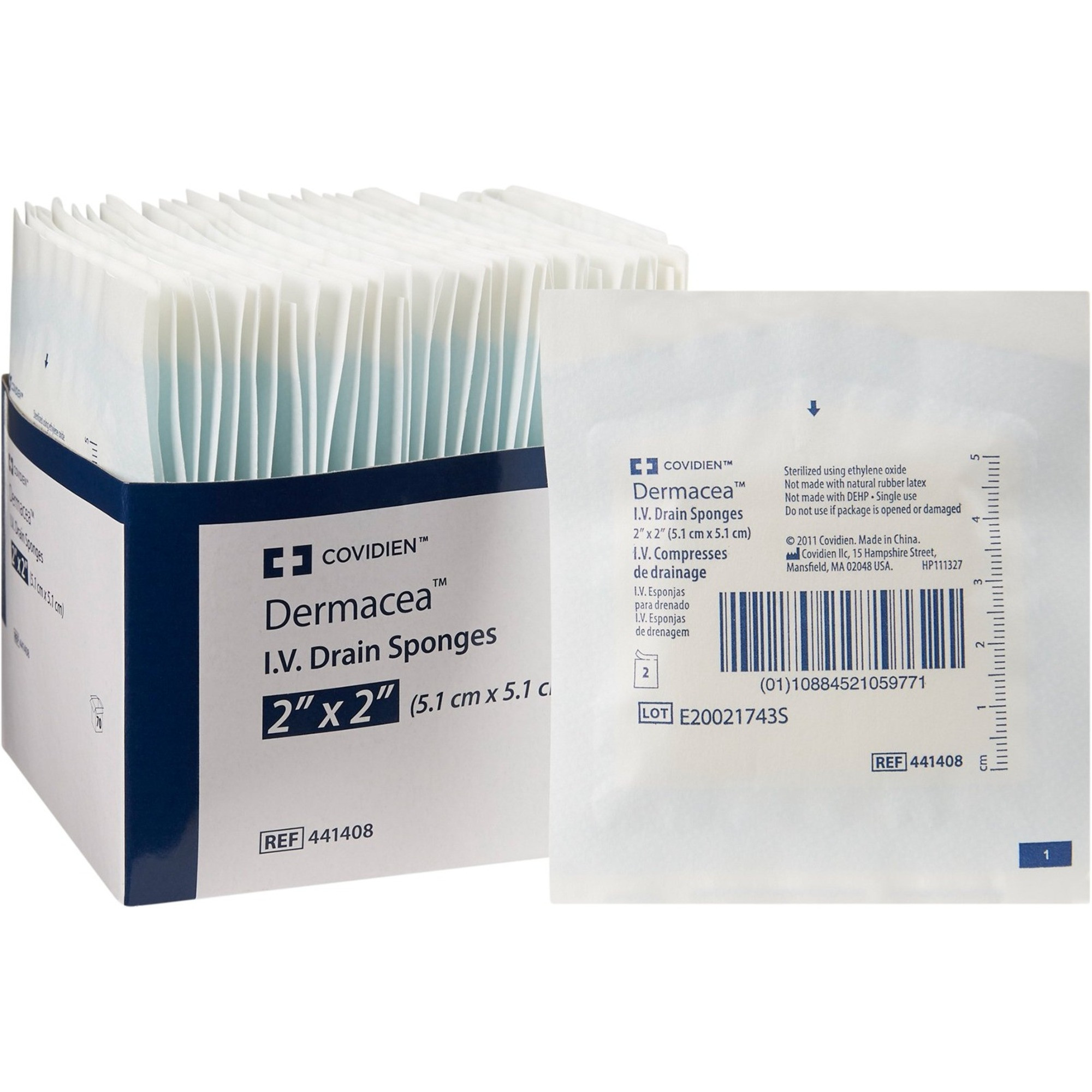 Dermacea I.V. Drain Sponges, 2 X 2" Square