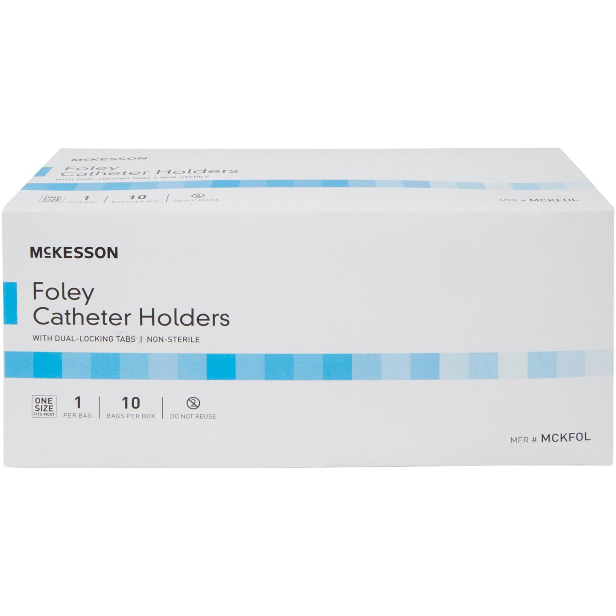 McKesson Foley Catheter Holder with Dual-Locking Tabs, 2 X 24", NonSterile, MCKFOL, Box of 10