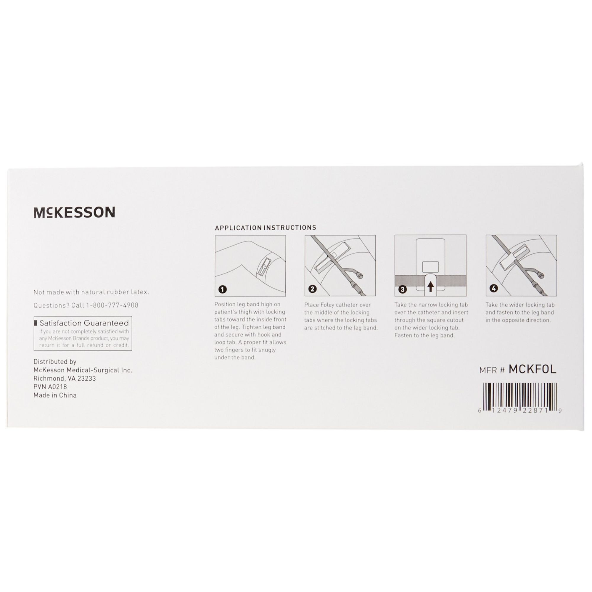 McKesson Foley Catheter Holder with Dual-Locking Tabs, 2 X 24", NonSterile, MCKFOL, Box of 10