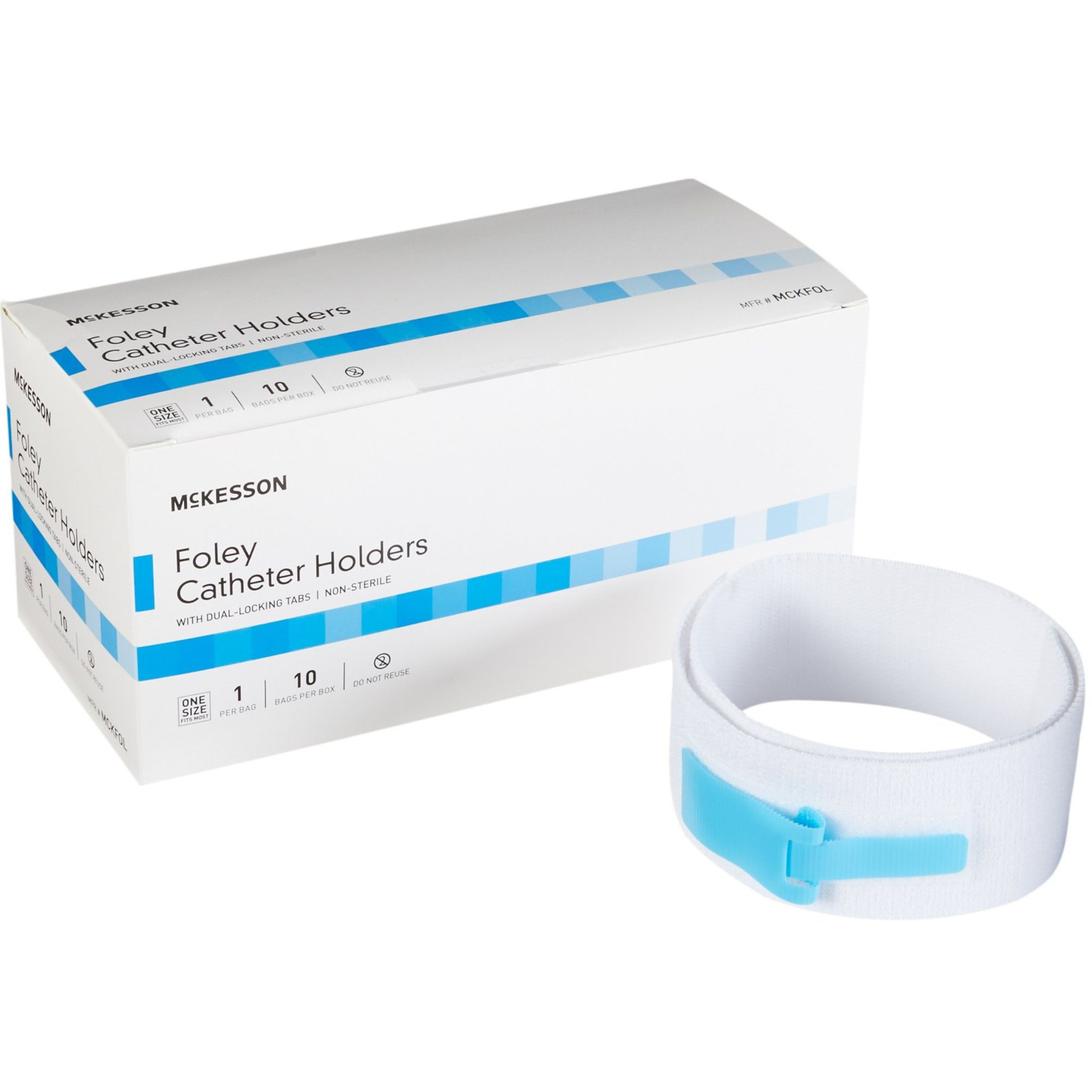 McKesson Foley Catheter Holder with Dual-Locking Tabs, 2 X 24", NonSterile, MCKFOL, Box of 10