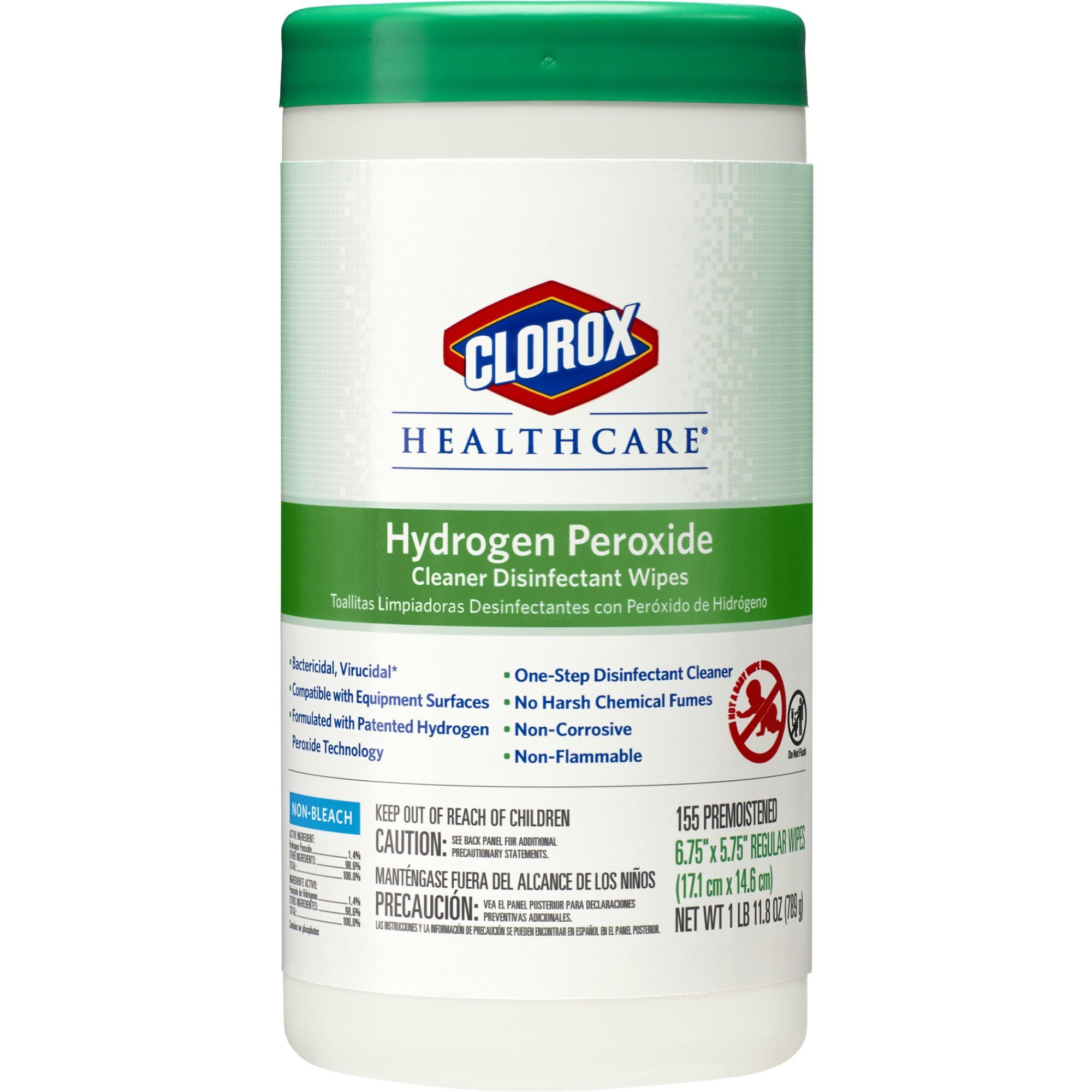 Clorox Healthcare Hydrogen Peroxide Disinfecting Wipes, Unscented, 30825, 1 Count
