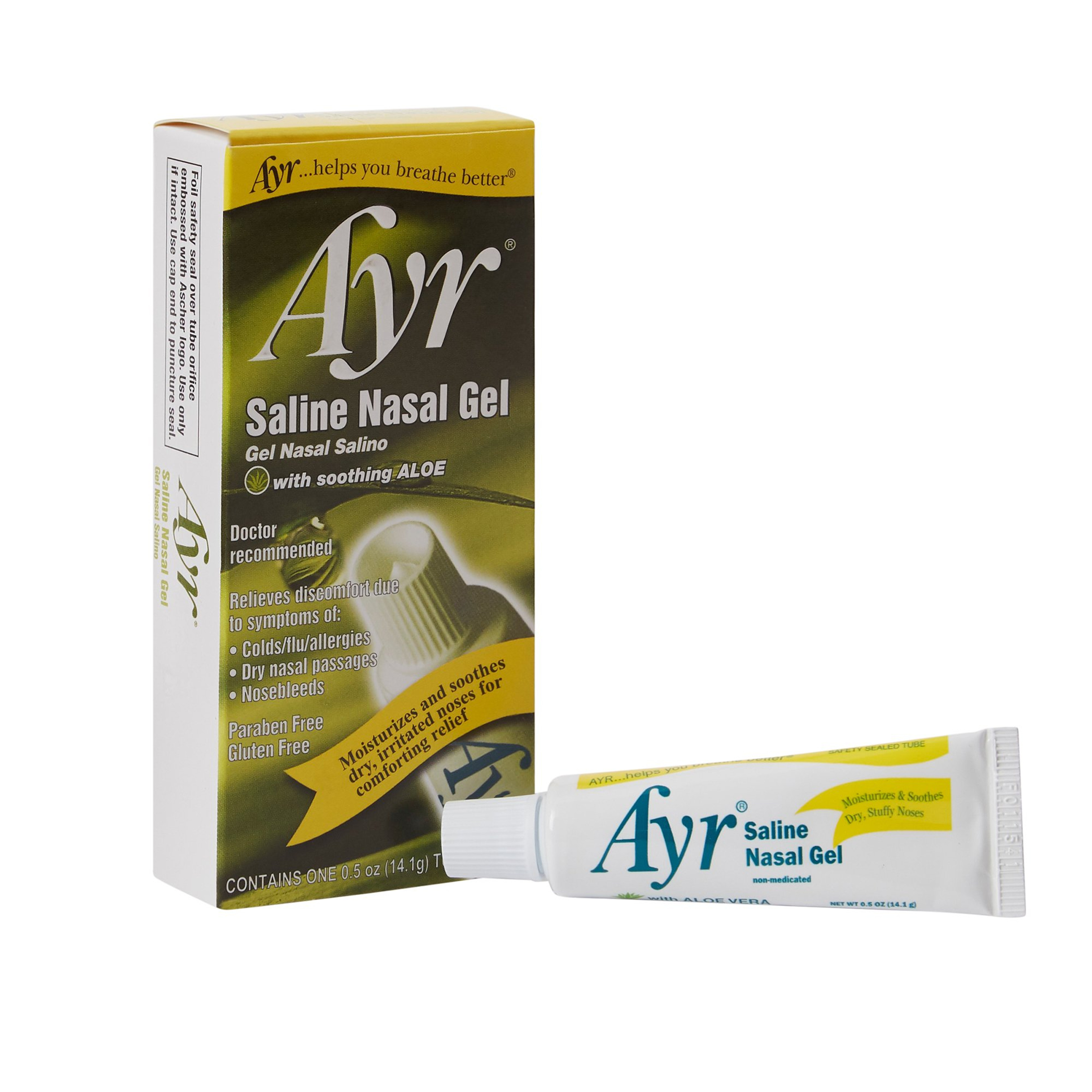 Ayr Saline Nasal Gel with Soothing Aloe, 0.5 oz, 00225052547, 1 Each