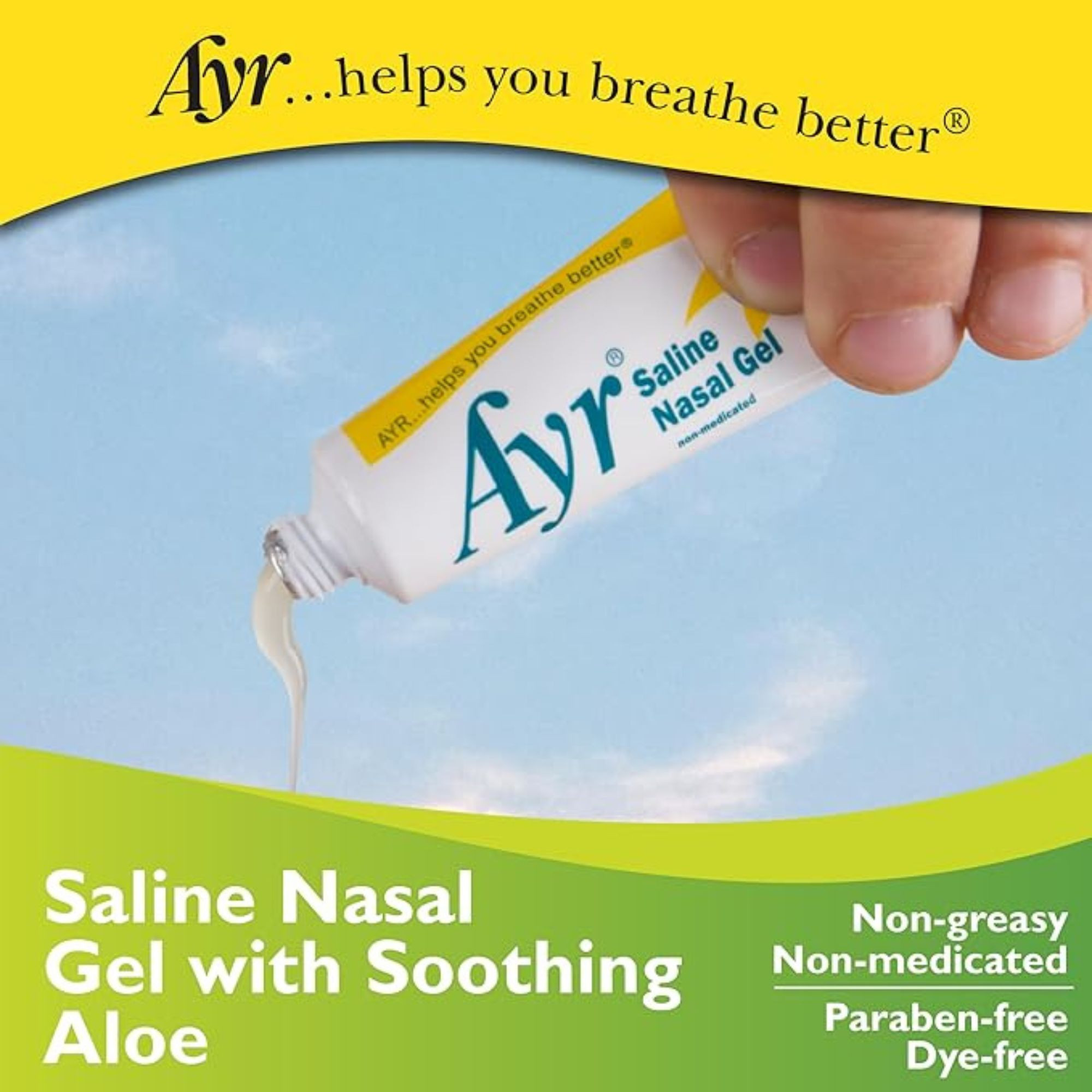 Ayr Saline Nasal Gel with Soothing Aloe, 0.5 oz, 00225052547, 1 Each