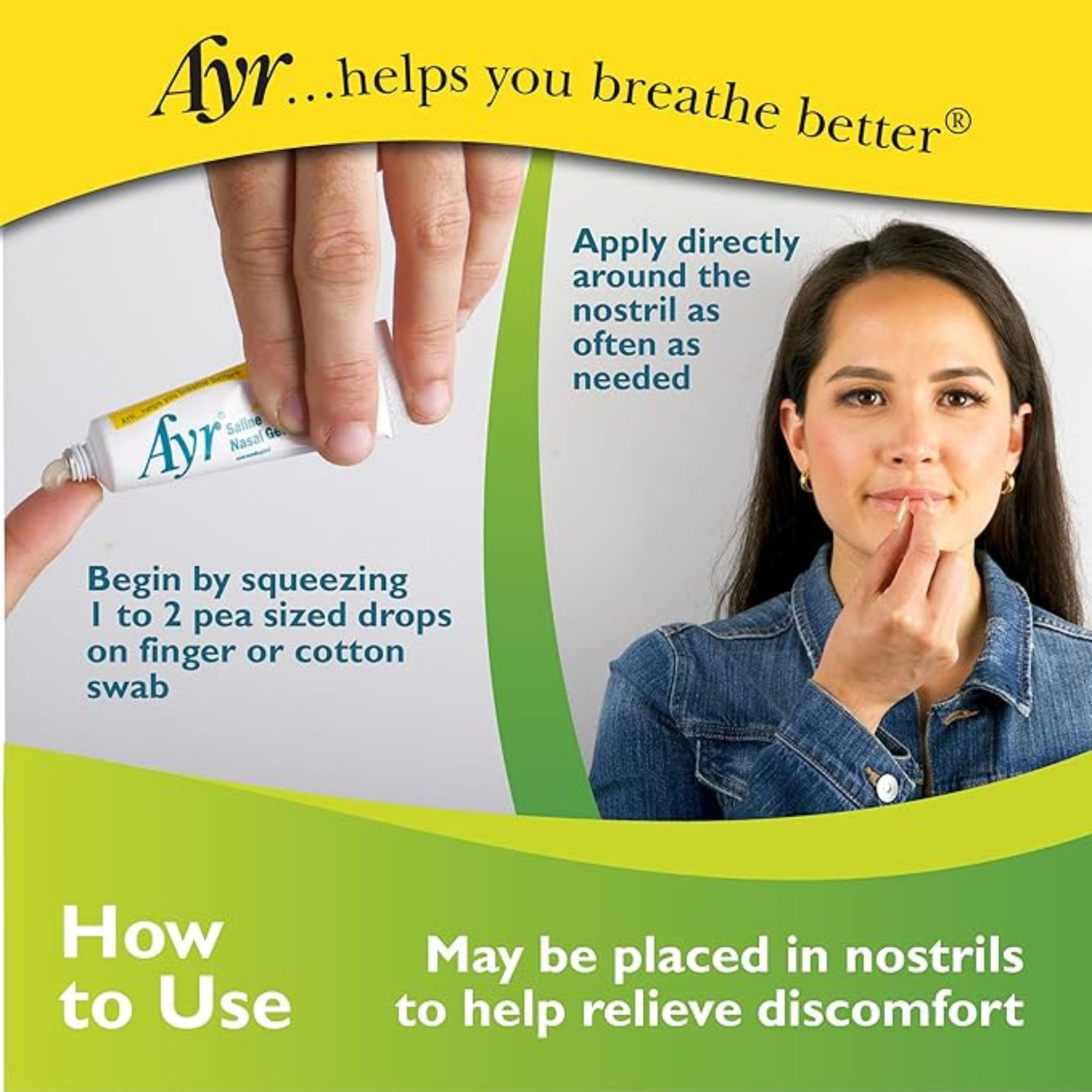 Ayr Saline Nasal Gel with Soothing Aloe, 0.5 oz, 00225052547, 1 Each