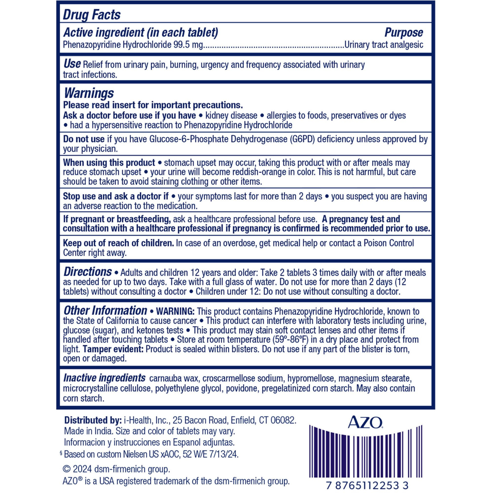 Azo Urinary Pain Relief, Maximum Strength