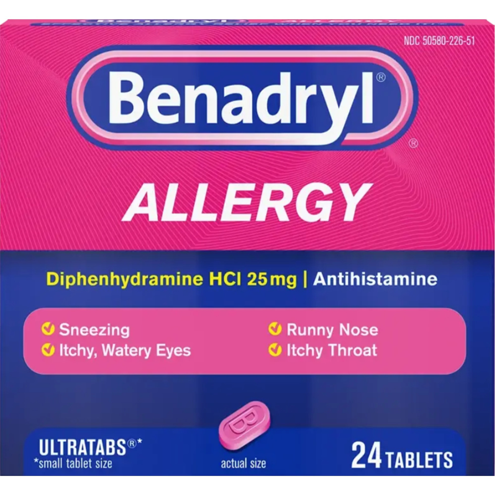 Benadryl Allergy Relief, 25 mg, Tablets
