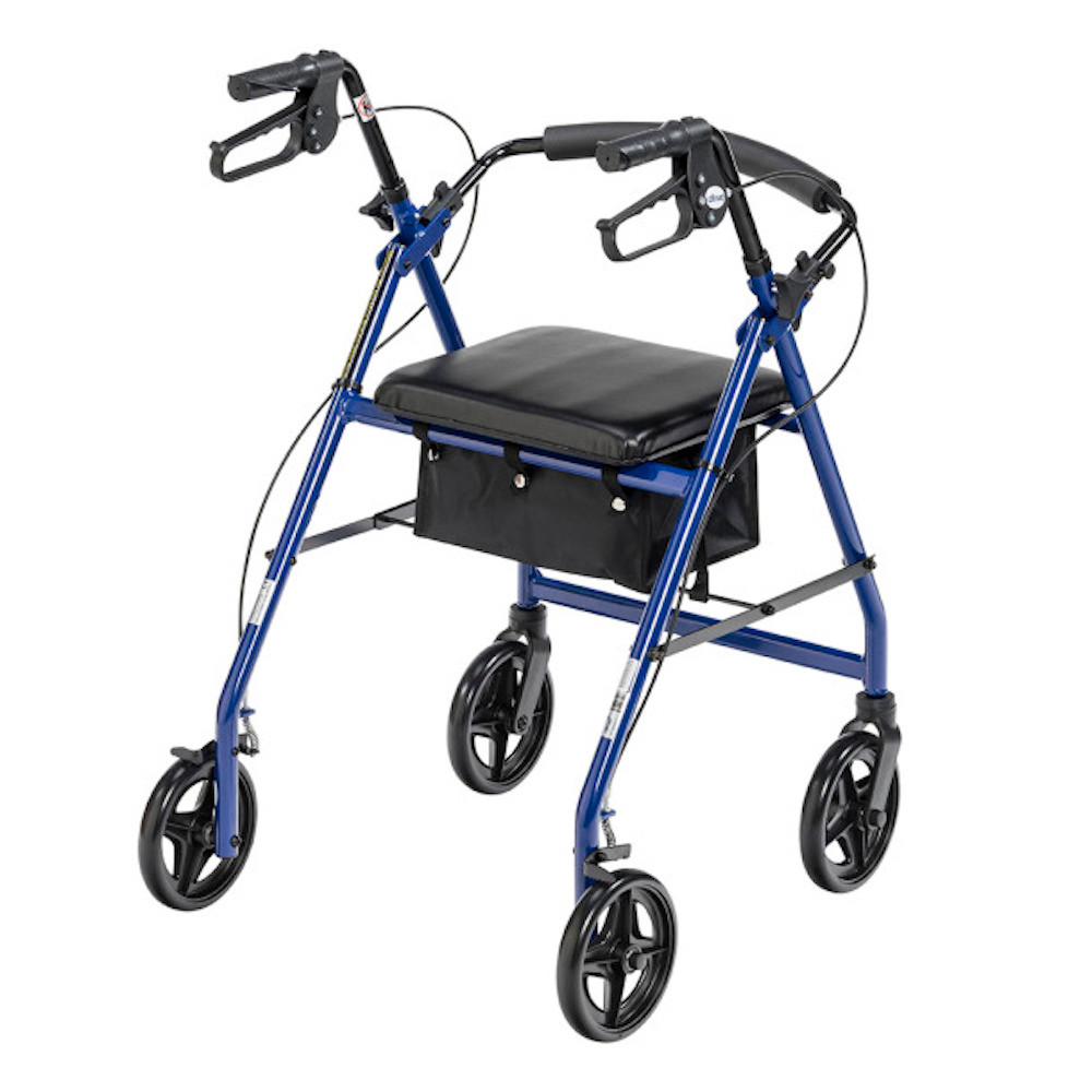 drive Adjustable Height 4 Wheel Rollator, 7.5" Casters, : R728BL,  - 1 Each