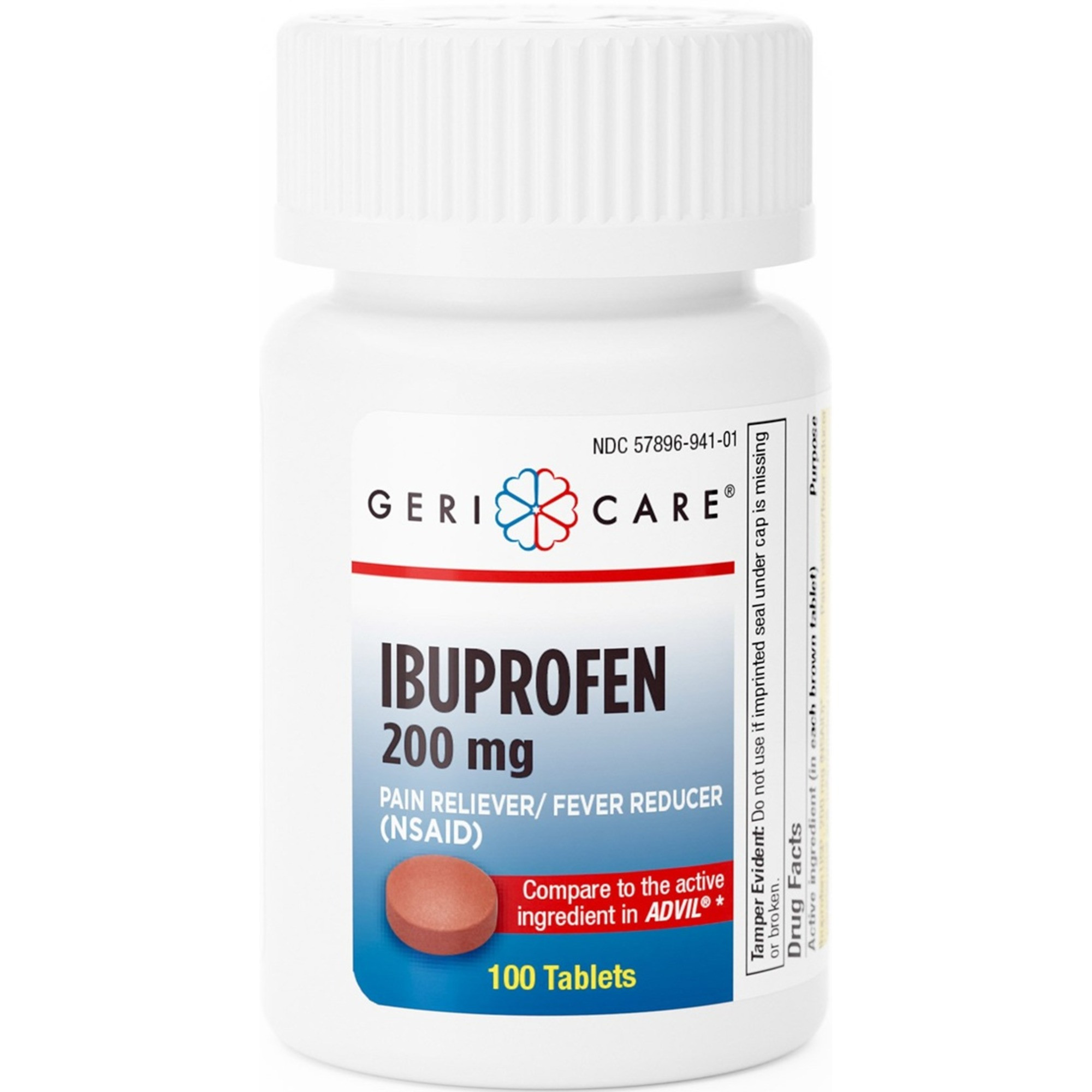 Geri-Care Ibuprofen Pain Reliever/Fever Reducer, 200 mg, 100 Tablets