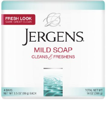 Jergens Mild Soap Bar, Scented, 01910000351, Pack of 4