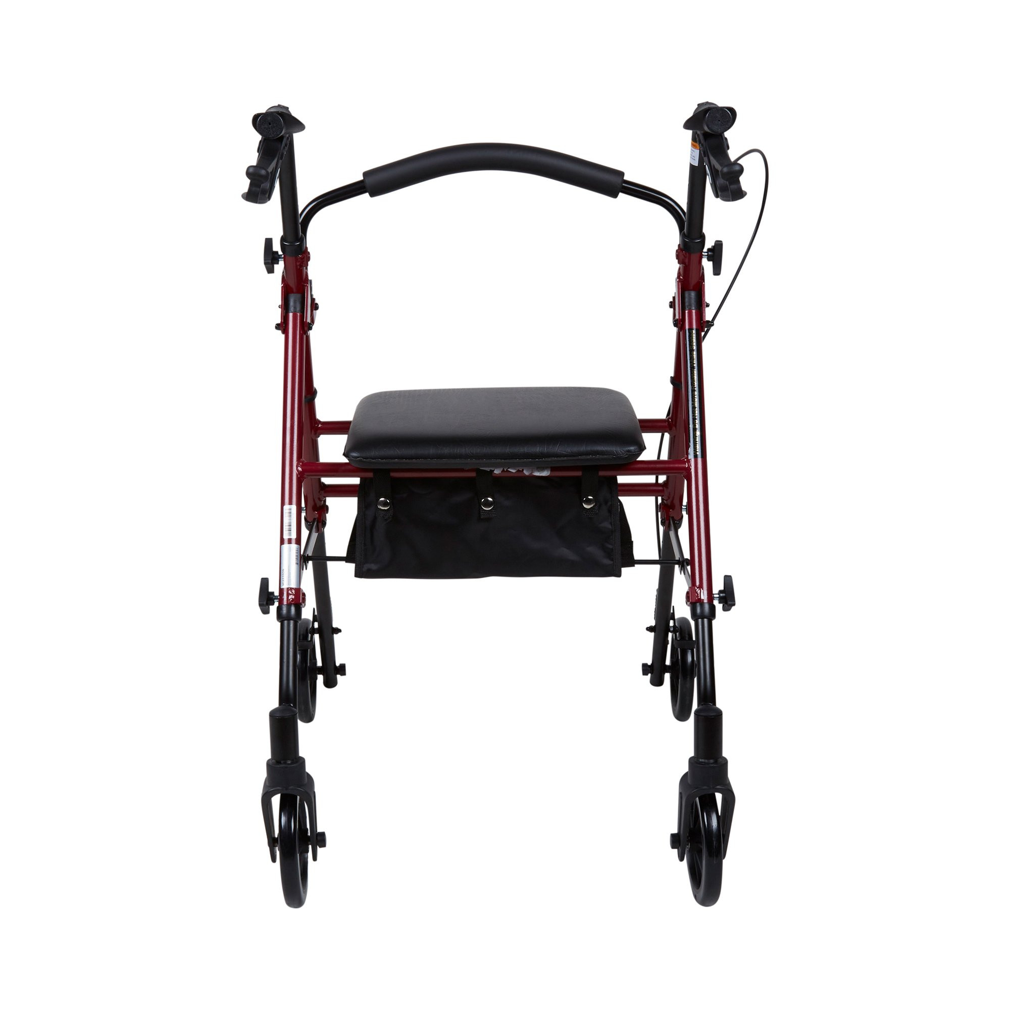 McKesson Adjustable Height 4 Wheel Rollator, 6" Casters, 146-RTL10261RD, Red - 1 Each