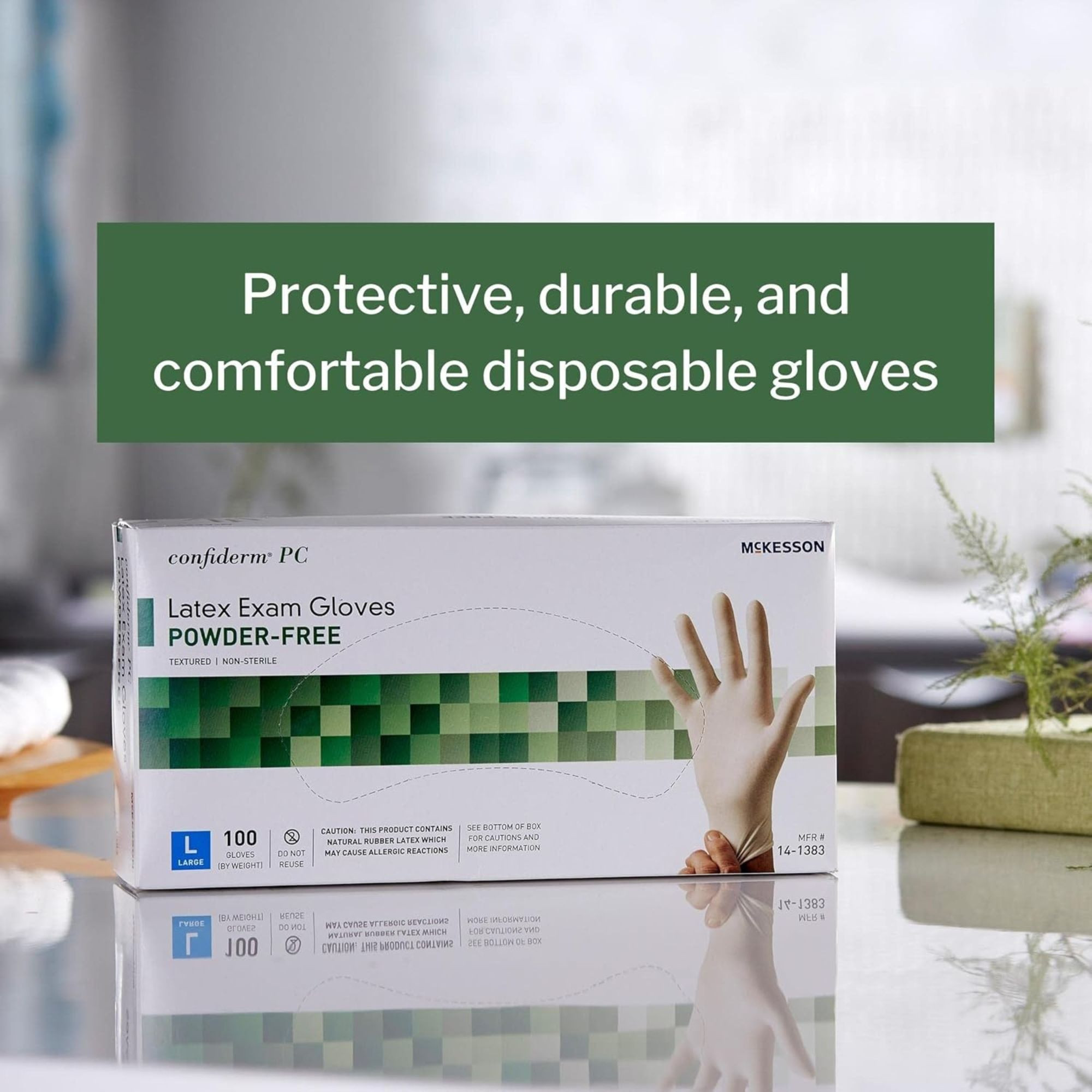 McKesson Confiderm PC Latex Exam Gloves, Powder-Free