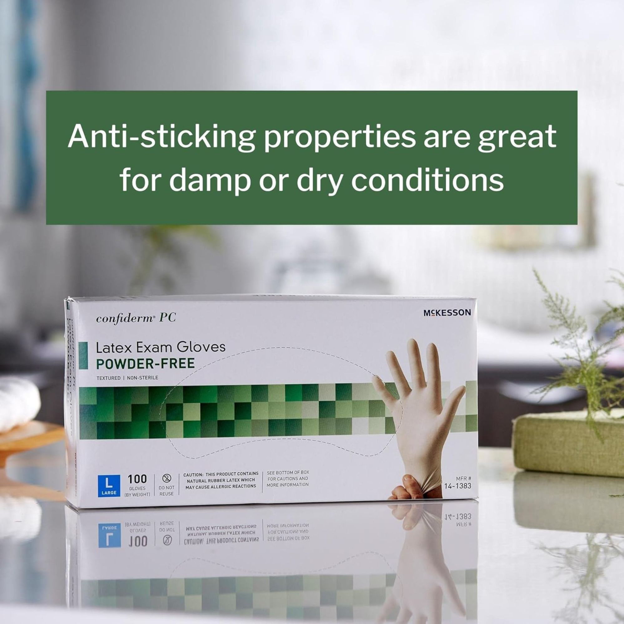 McKesson Confiderm PC Latex Exam Gloves, Powder-Free