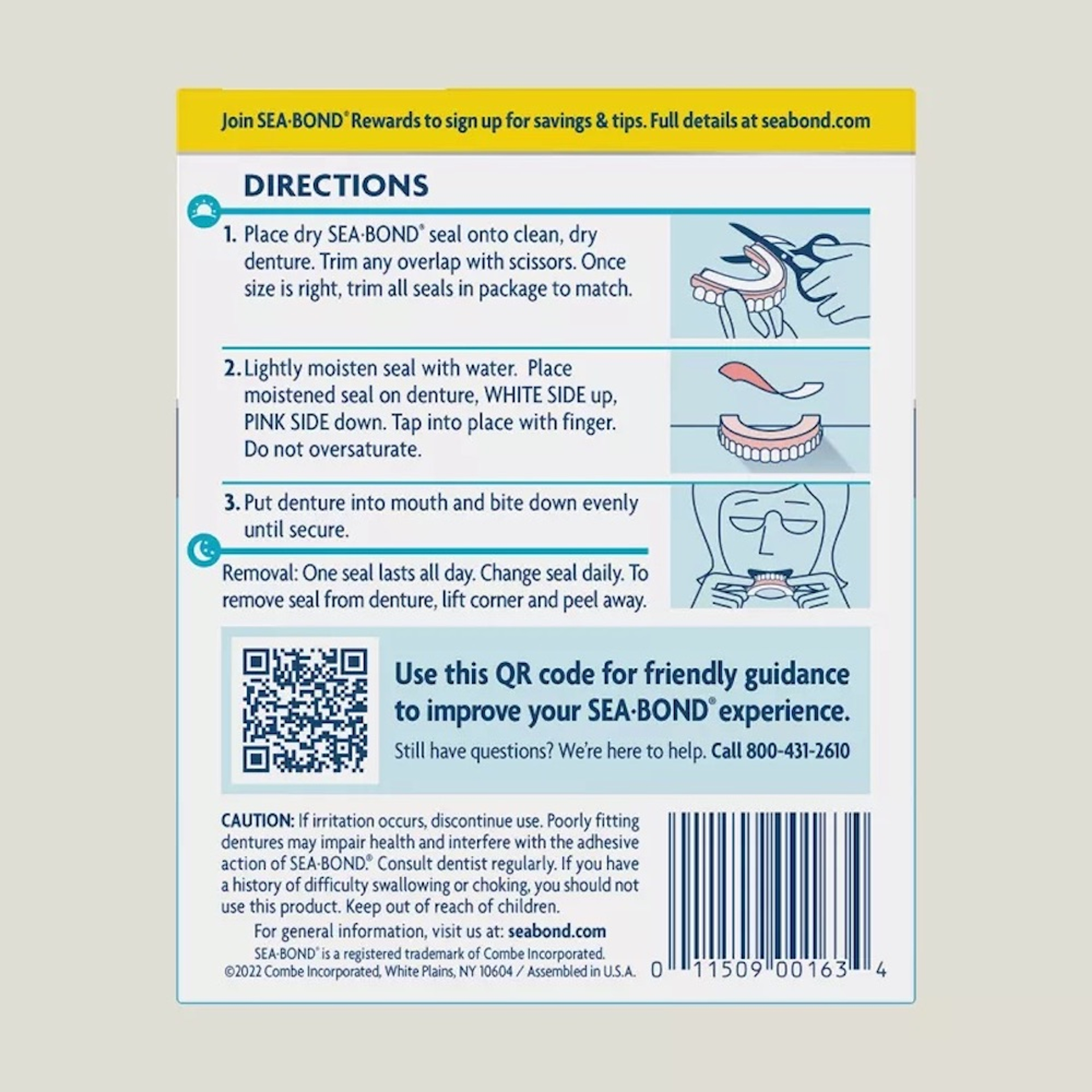 Sea-bond Denture Adhesive Wafers, 01150900163, Lower - Box of 15