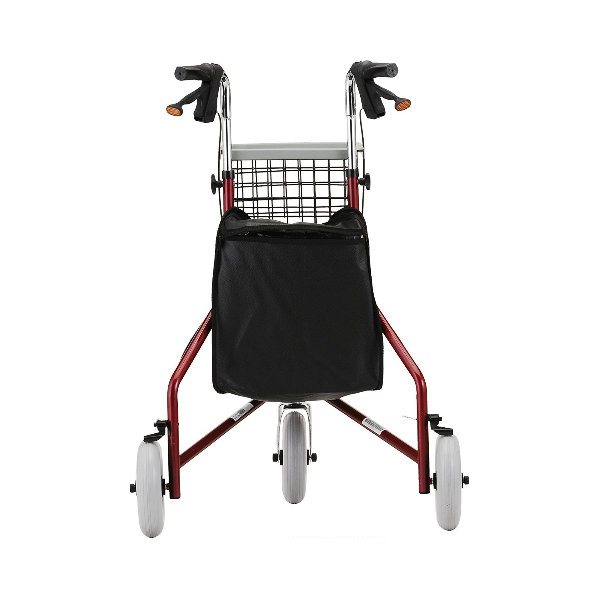 Traveler Adjustable Height 7 Wheel Rollator, 8" Casters, 4900RD, Red - 1 Each