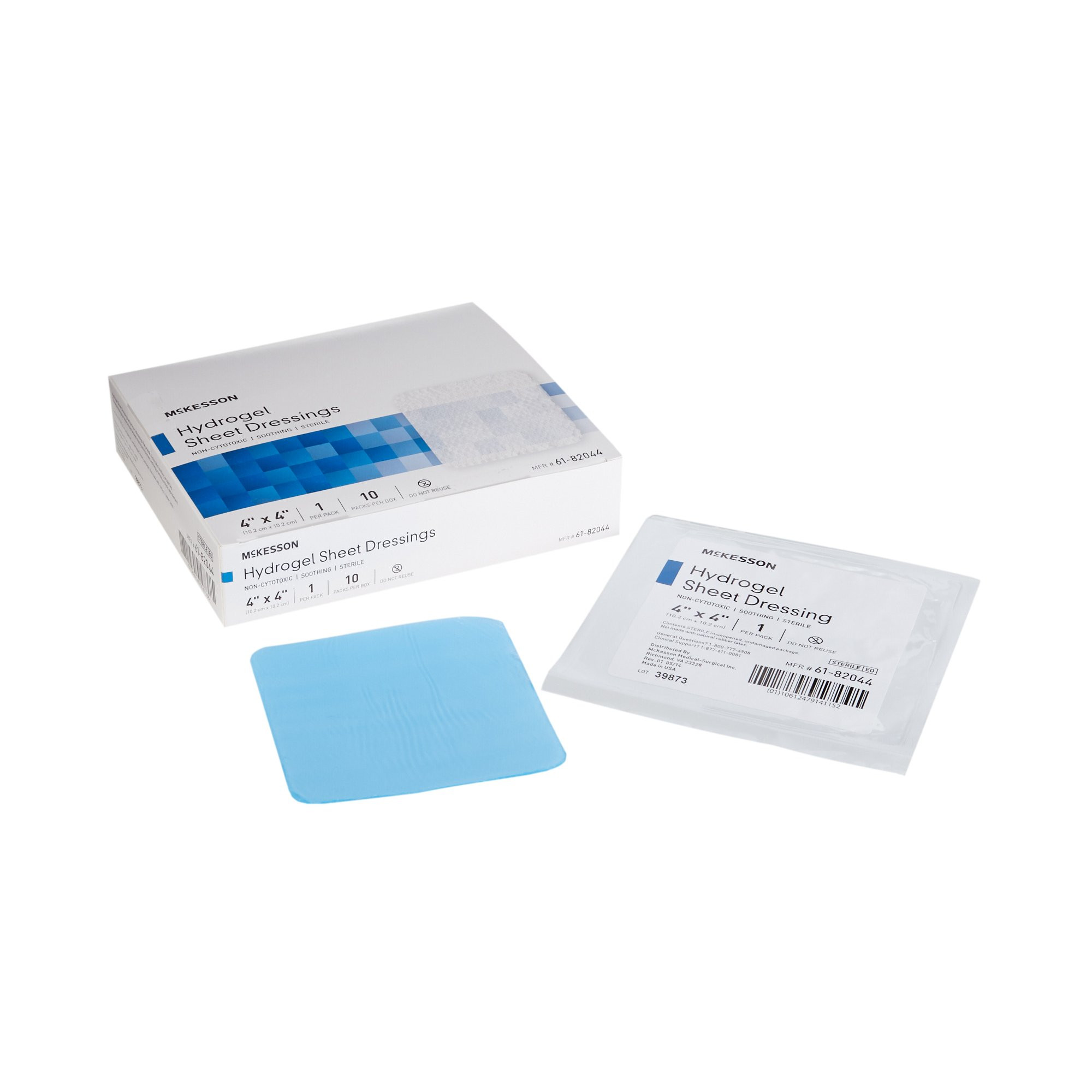 McKesson Hydrogel Sheet Dressing, 4 X 4", 61-82044, DRESSING, HYDROGEL SHEET STR LF 4X4 (10/BX 4BX/CS)