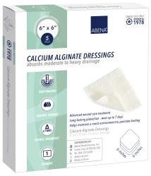 Abena Calcium Alginate Dressings, 6 X 6", 1978, Carton of 5