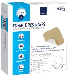 Abena Foam Dressings, 6 X 6", 1961, Carton of 5
