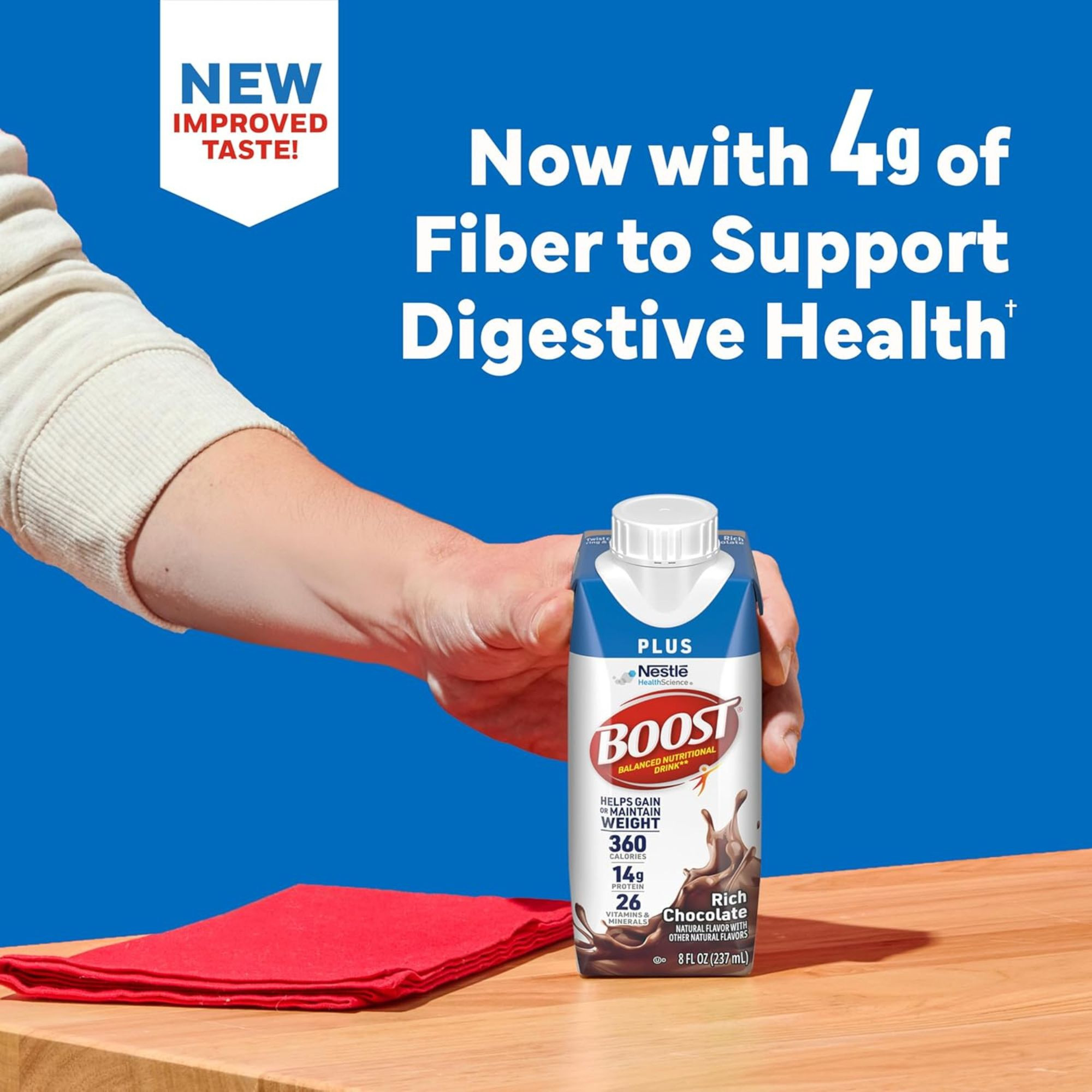 Boost Plus Balanced Nutritional Drink, Carton, 8 oz., Rich Chocolate