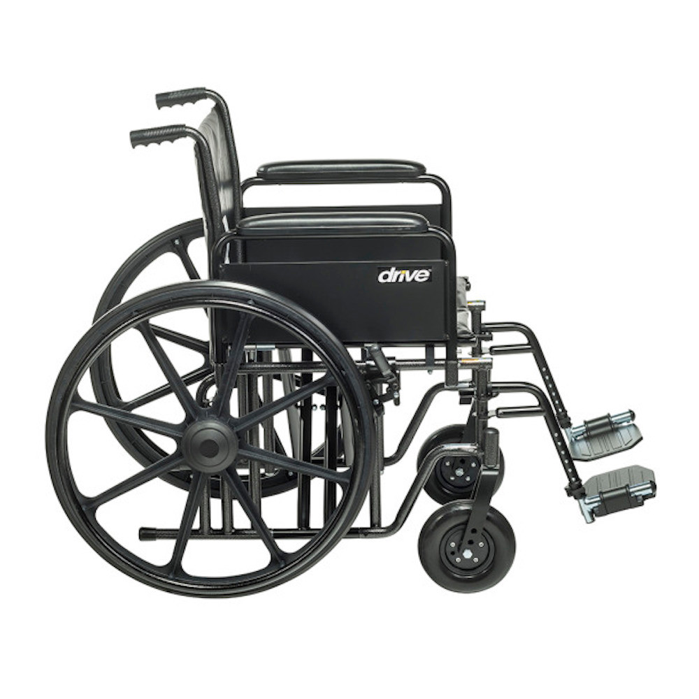 drive Bariatric Sentra EC Heavy-Duty Wheelchair, Full Length Arm, Swing-Away Footrest, STD22ECDFA-SF, 22" Seat Width - 1 Each