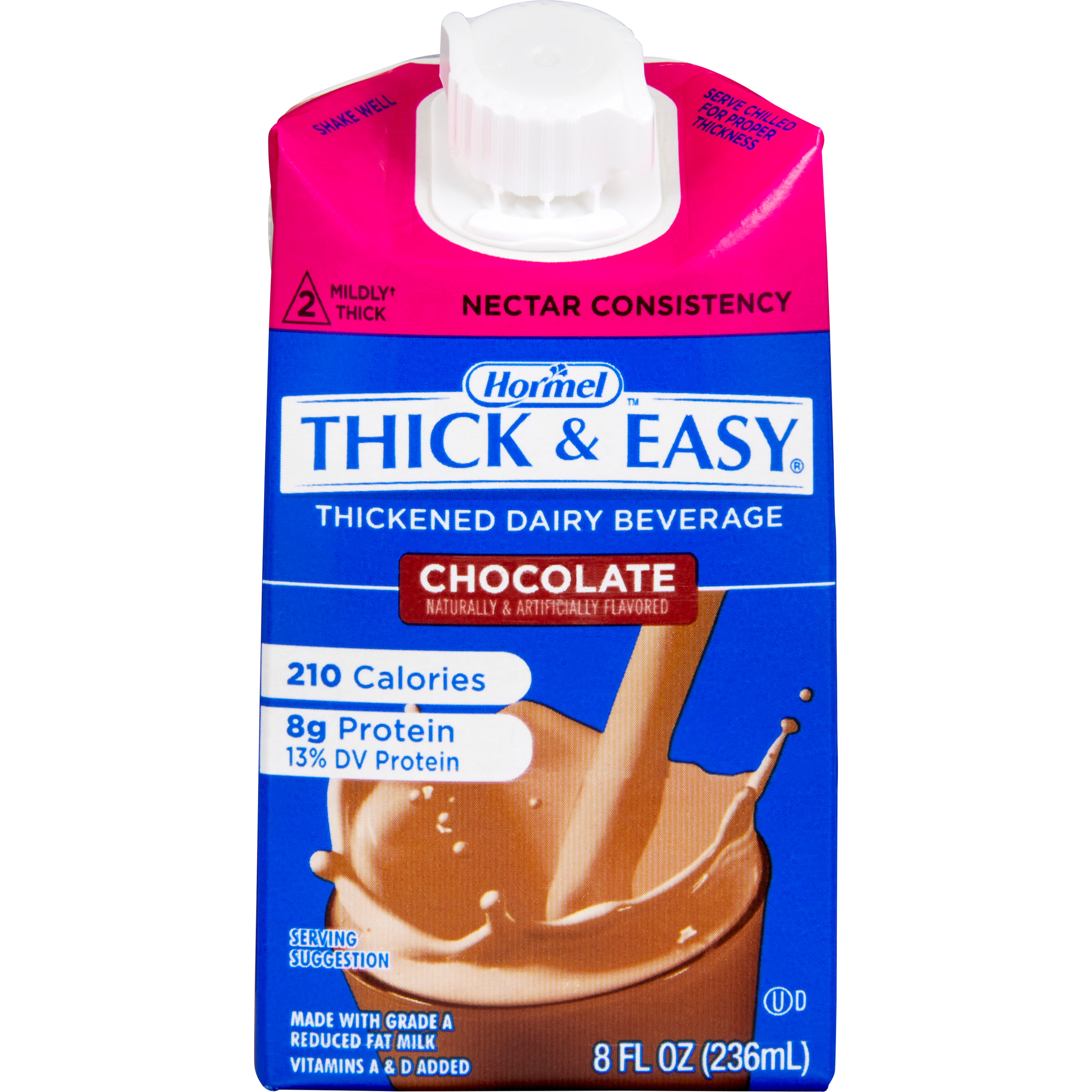Hormel Thick & Easy Thickened Dairy Beverage, Chocolate, Nectar Consistency, 8 oz.