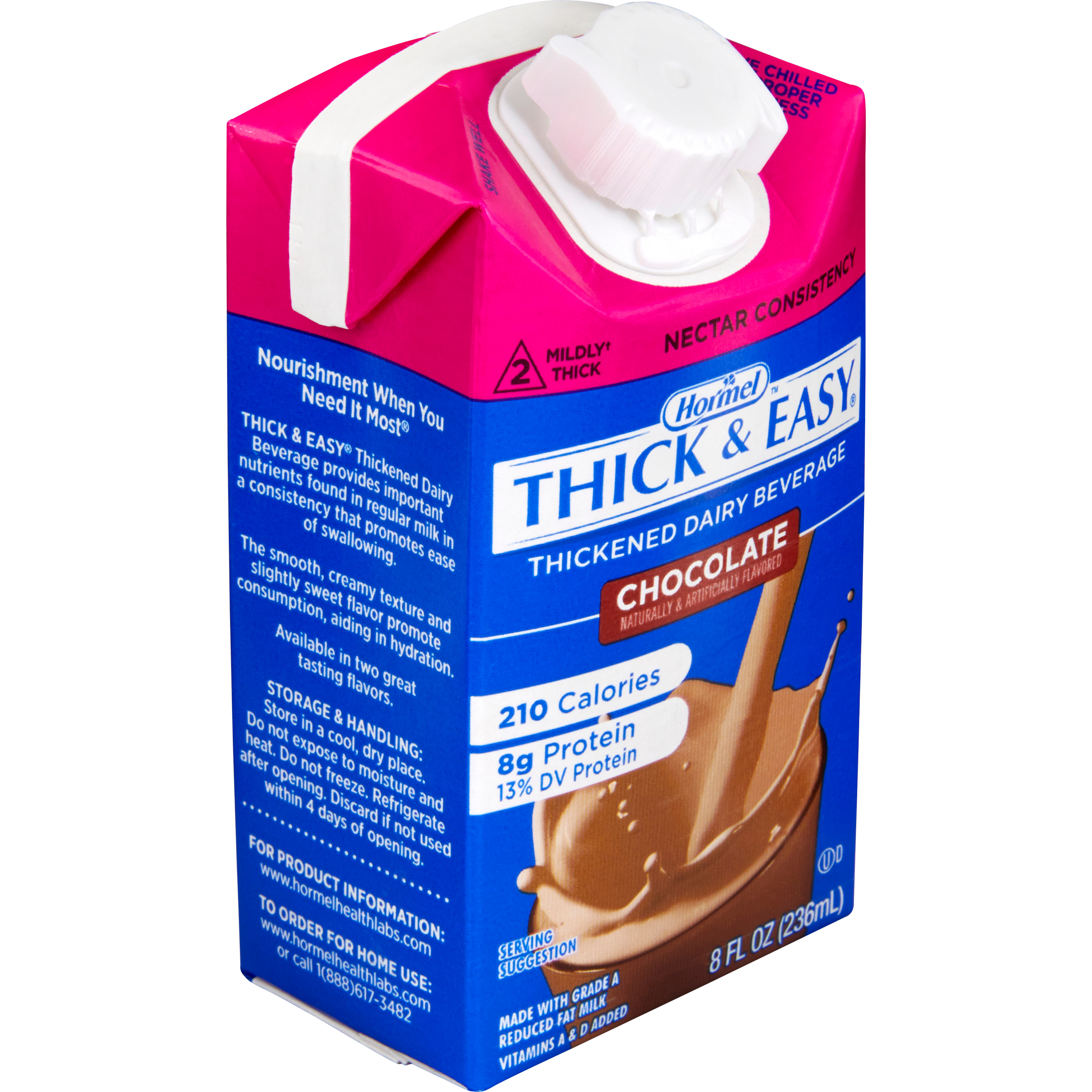 Hormel Thick & Easy Thickened Dairy Beverage, Chocolate, Nectar Consistency, 8 oz.