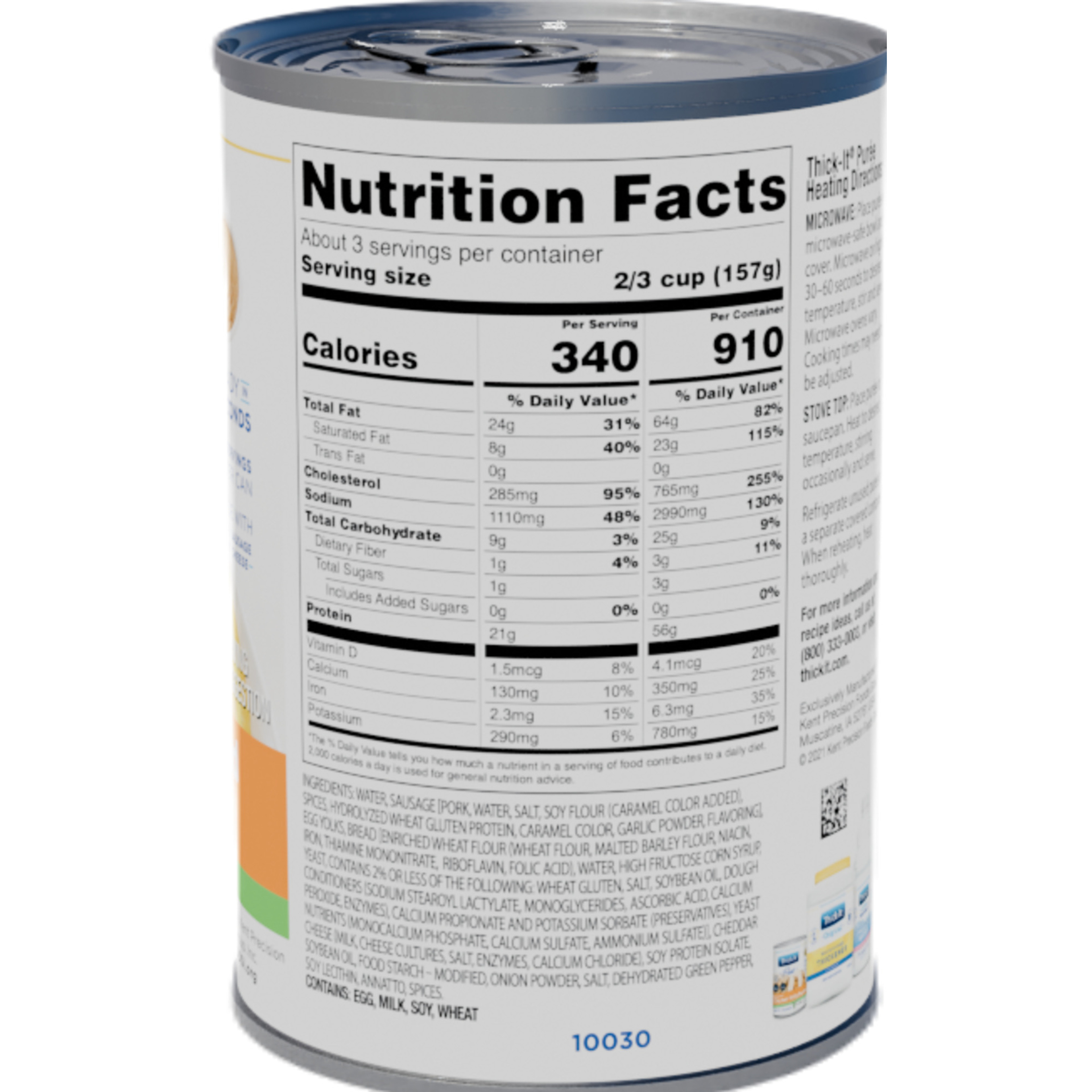 Thick-It Omelet with Sausage and Cheddar Cheese Puree, Can