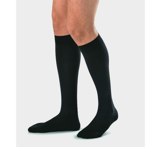 JOBST for Men Knee High Ribbed Compression Socks, 115003, Black - X-Large - 1 Pair