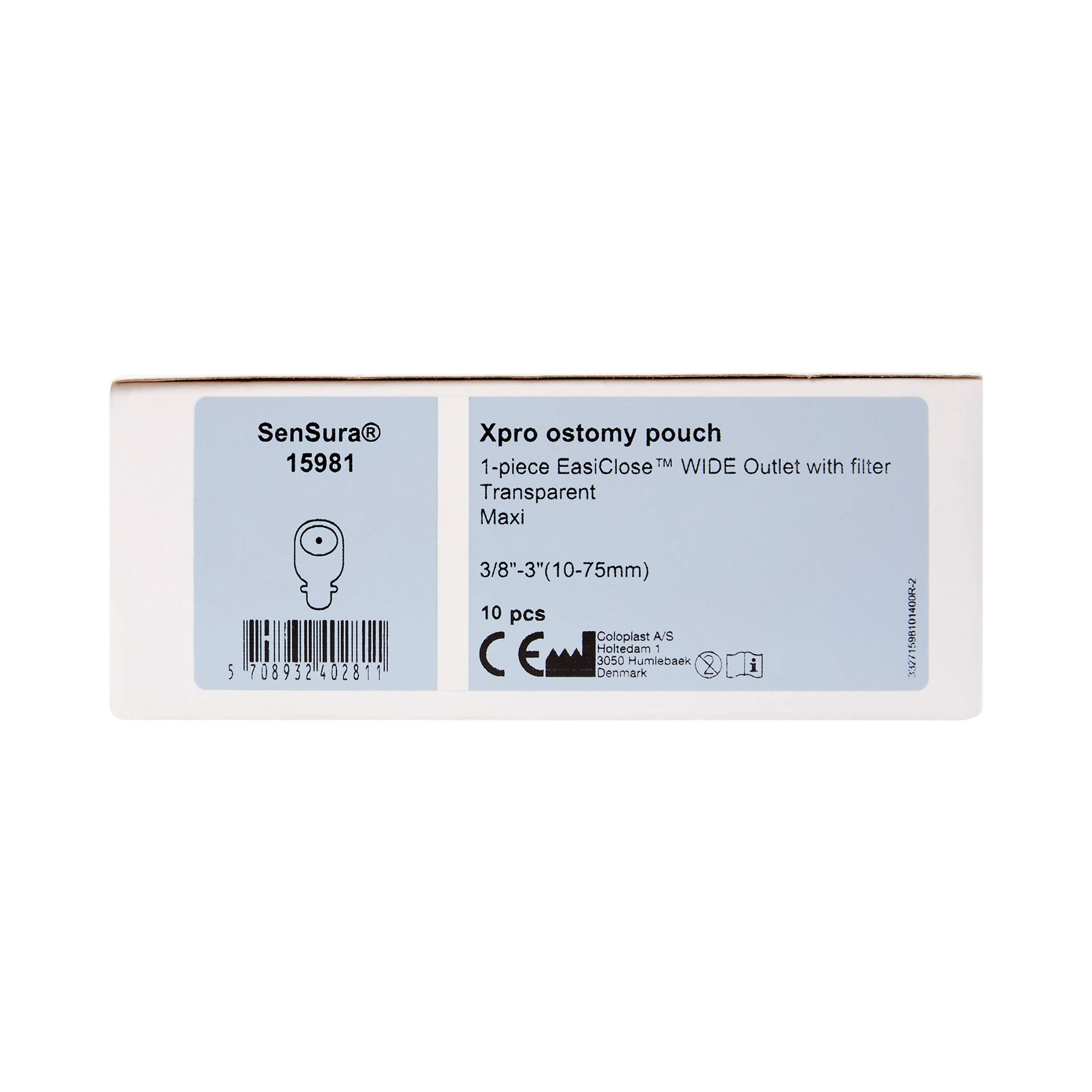 Coloplast SenSura Xpro One-Piece System Ostomy Pouch, 3/8-3' Stoma