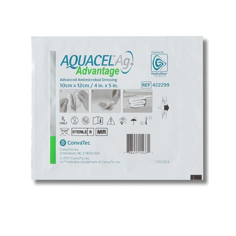Aquacel Ag Advantage Advanced Antimicrobial Dressing,422299,4 X 5" - Box of 10
