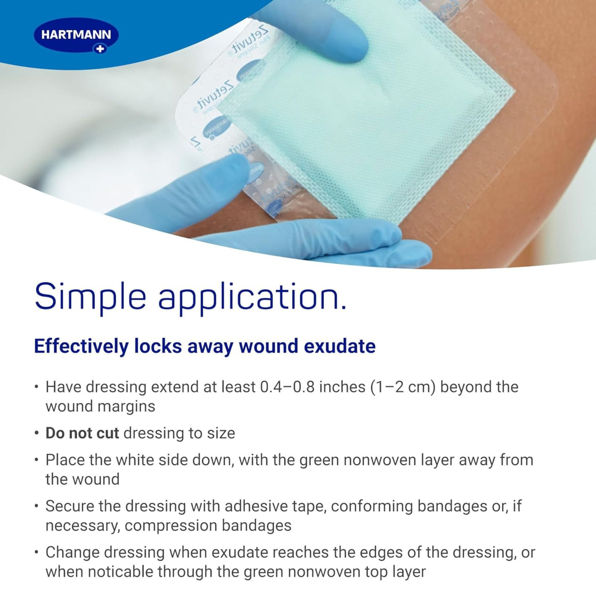 Zetuvit Plus Silicone Border Super Absorbent Dressing, 4 X 4"